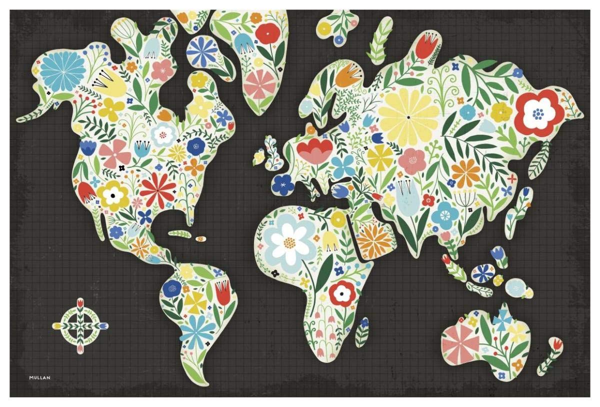 Floral World Black -Paper Art-62x42”