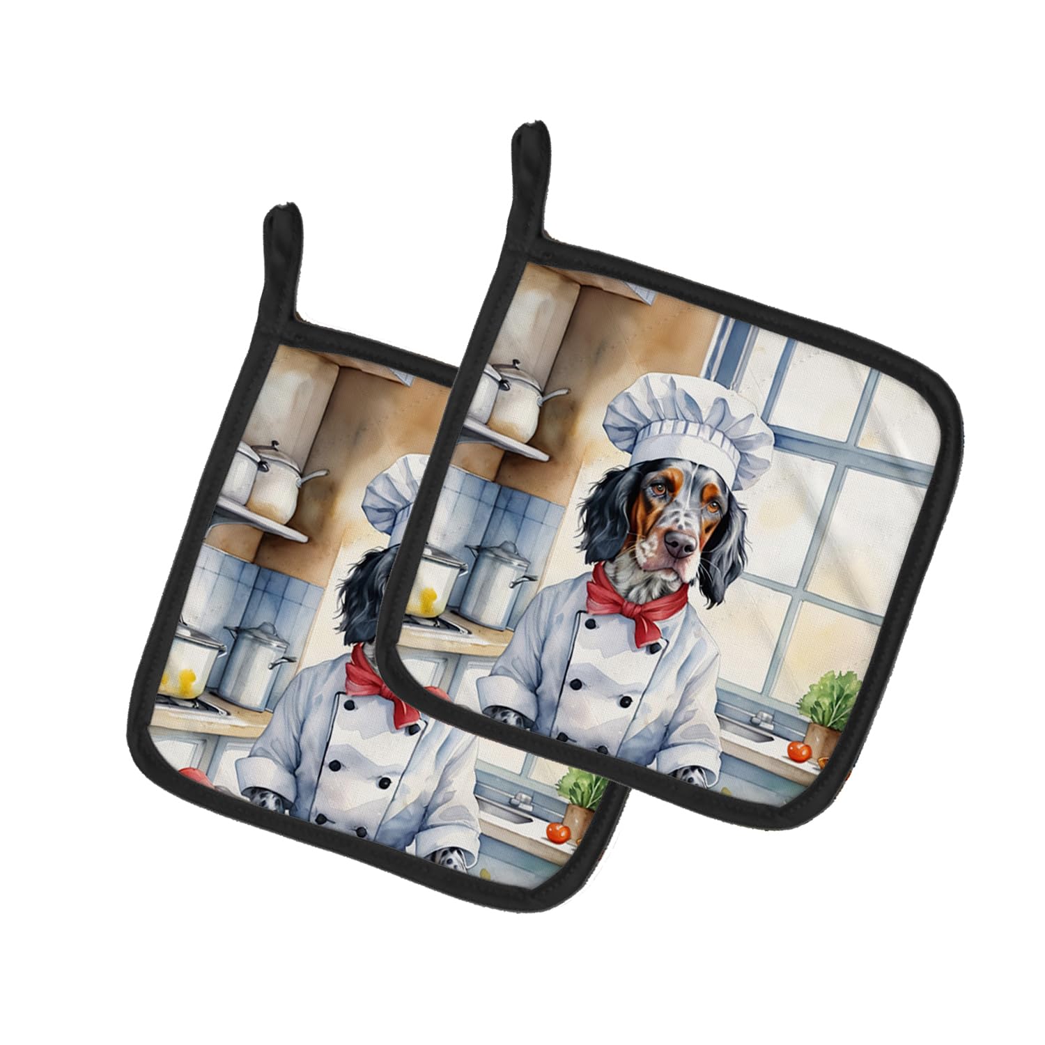 English Setter The Chef Pair of Pot Holders
