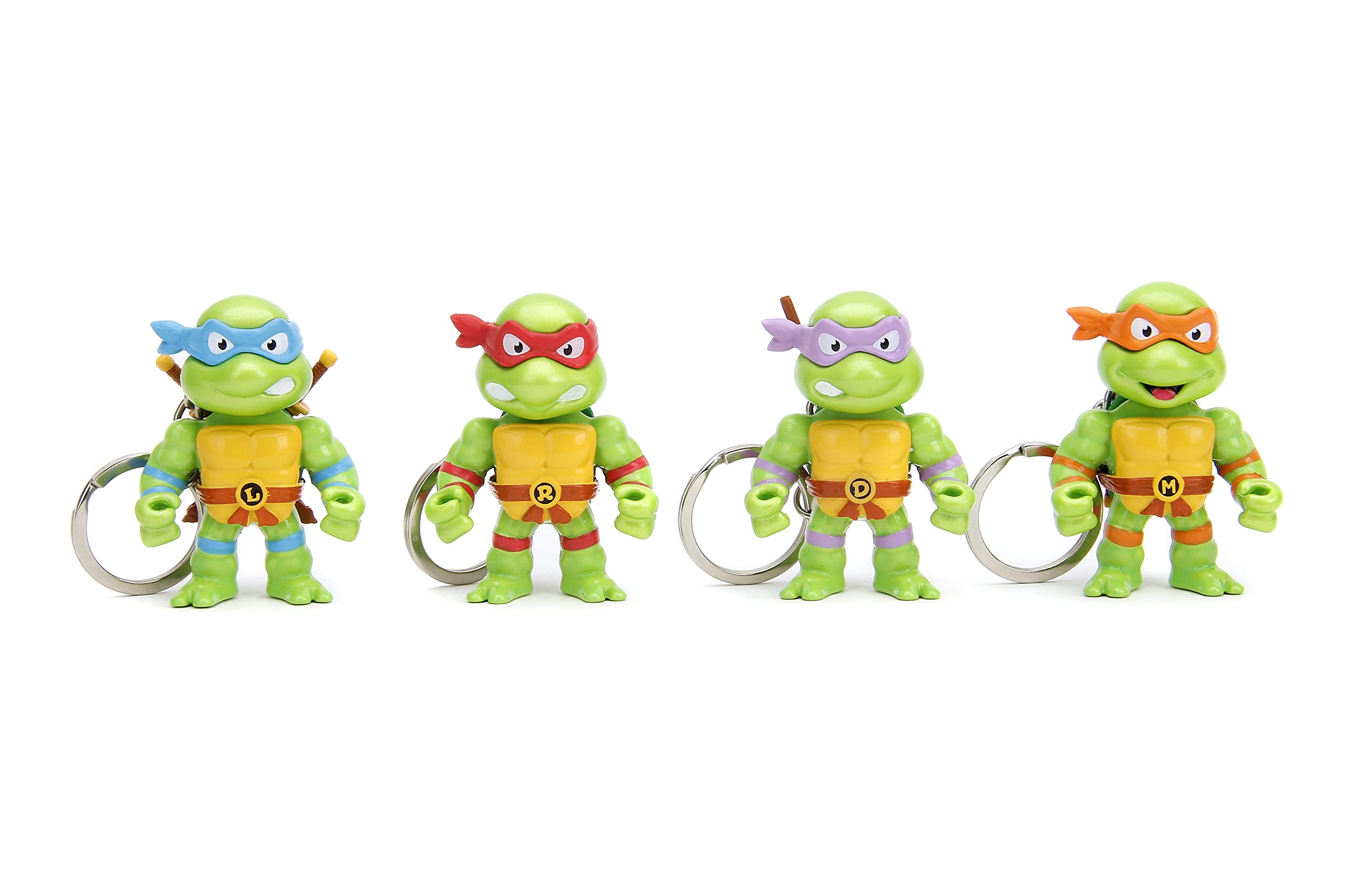 Set of 4 Diecast Figure Key Chains Teenage Mutant Ninja Turtles TV Series ?Metalfigs? Series Diecast Models by Jada