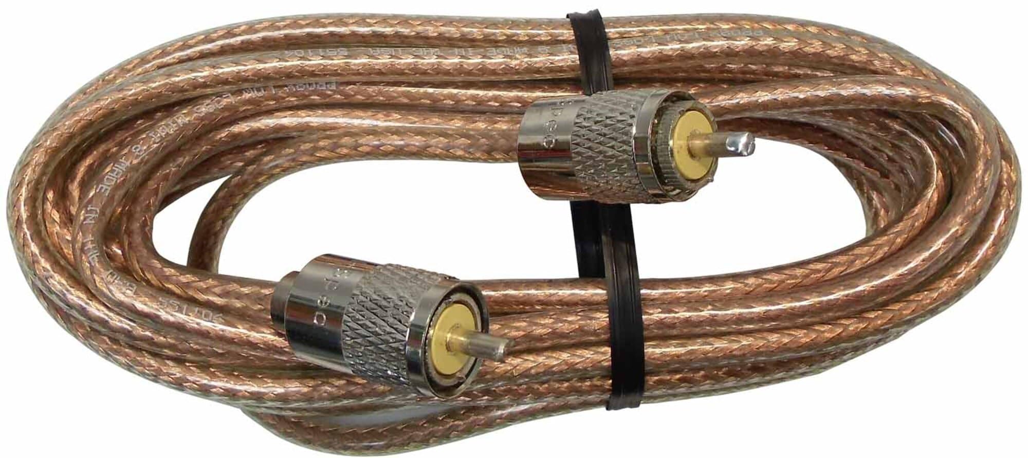 12 RG8X CABLE W/ PL259S CLEAR JACKET