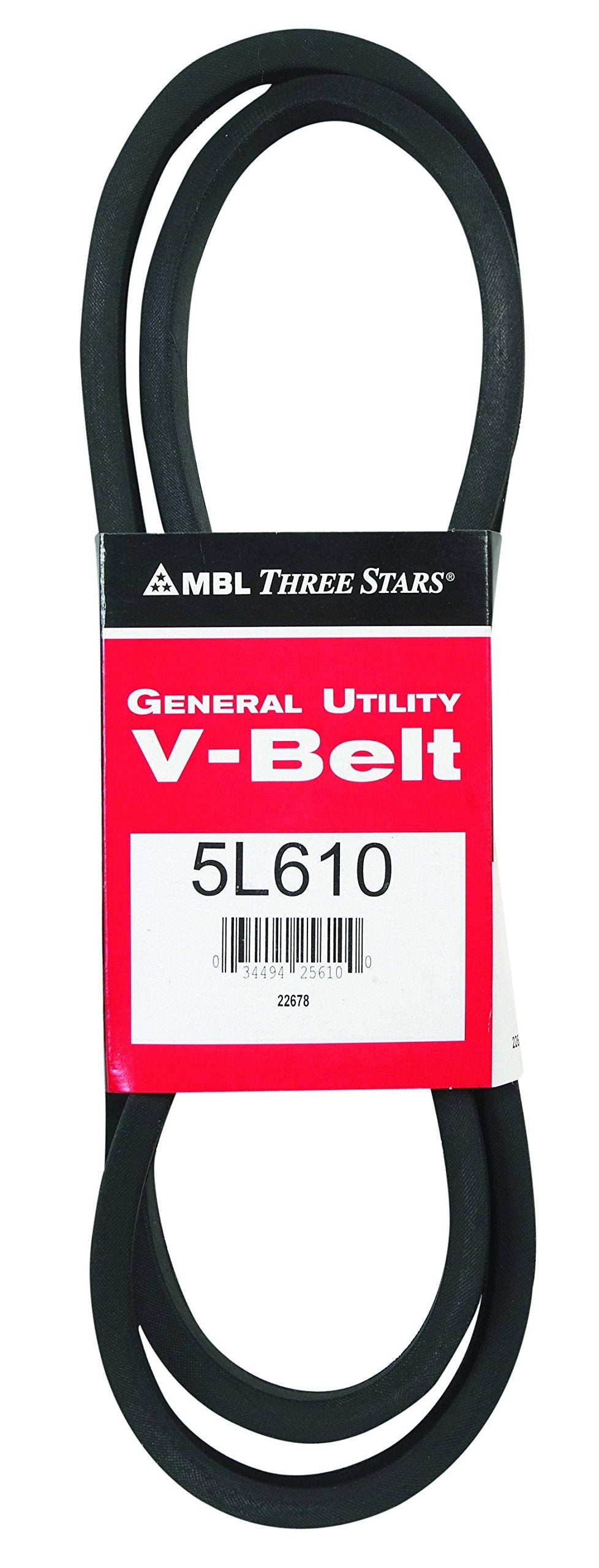 Mbl 5L610 (3610) Fractional Horsepower V-Belt, 5L Section, 2132 Width, 38 Height, 61 Length, Rubber