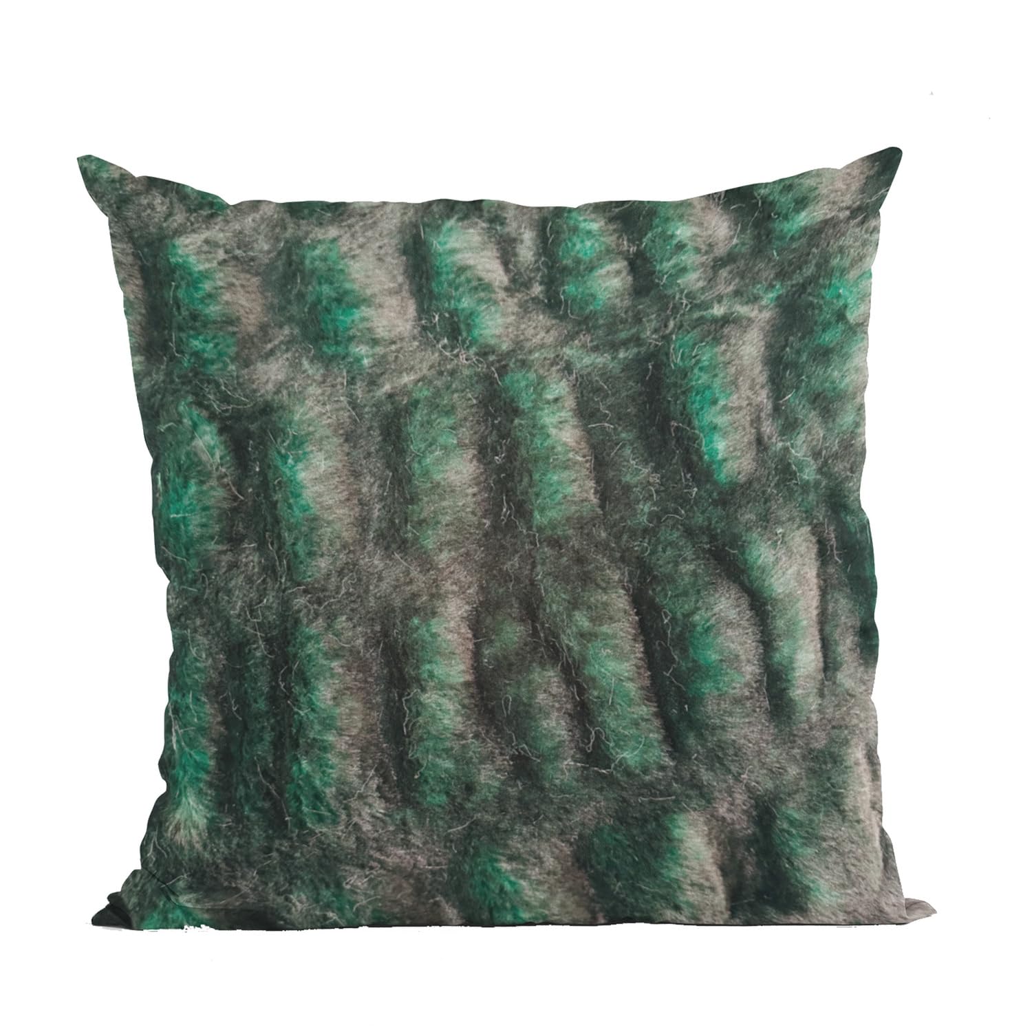 Plutus Emerald Green Plush Pelt Animal Faux Fur Luxury Throw Pillow - Double sided  24 x 24”