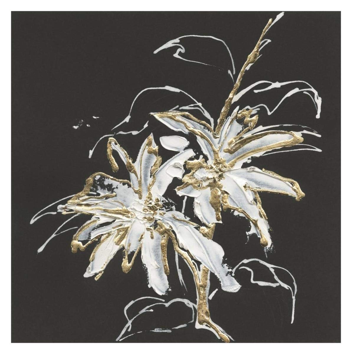 Gilded Poinsettias -Paper Art-32x32”