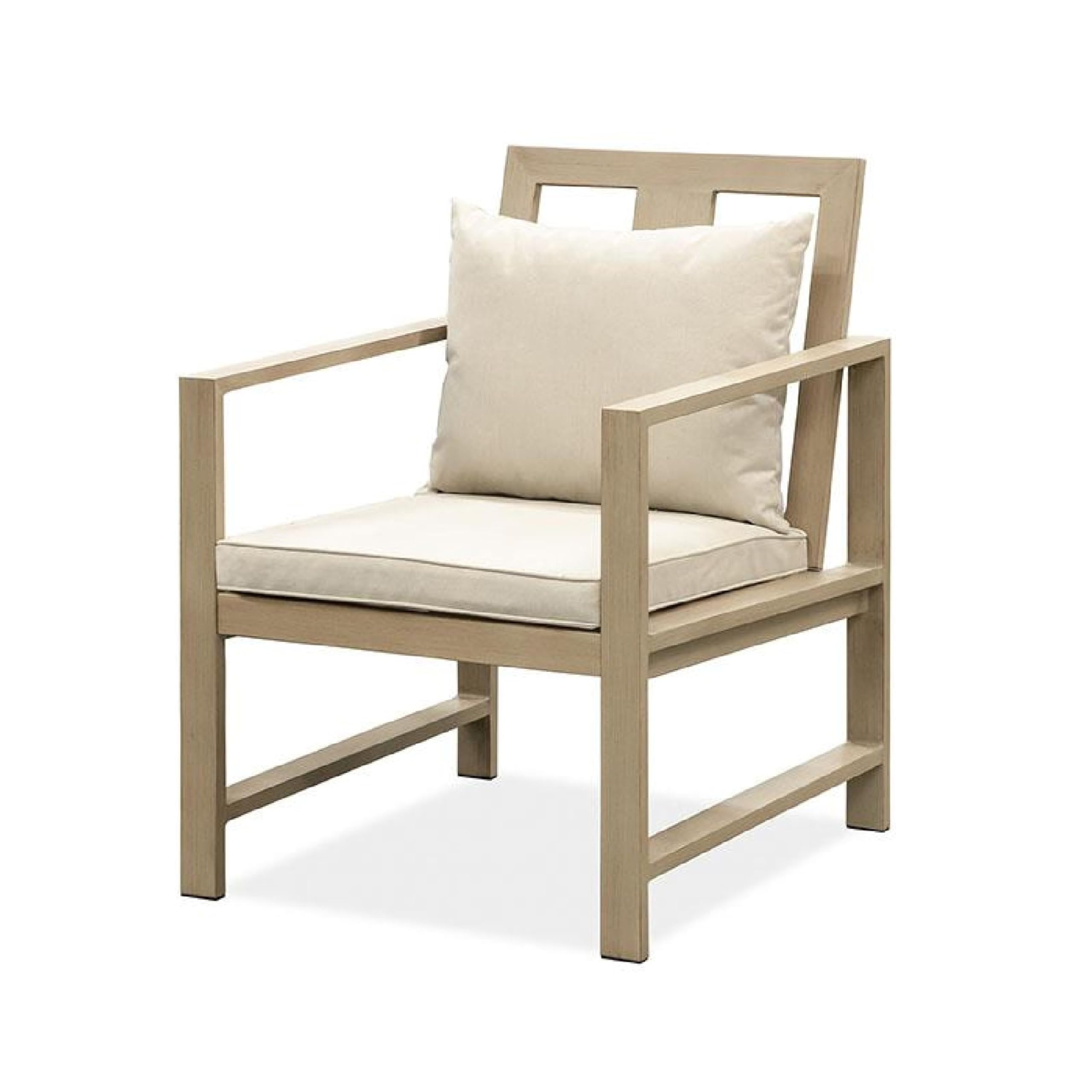 Beli Outdoor Armchair Set of 2, Washable Beige Covers, Natural Brown