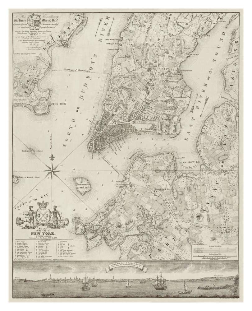Plan of the City of New York, copied from the Ratzer Map. Surveyed in the Years 1766-1767.-Paper Art-30x37”