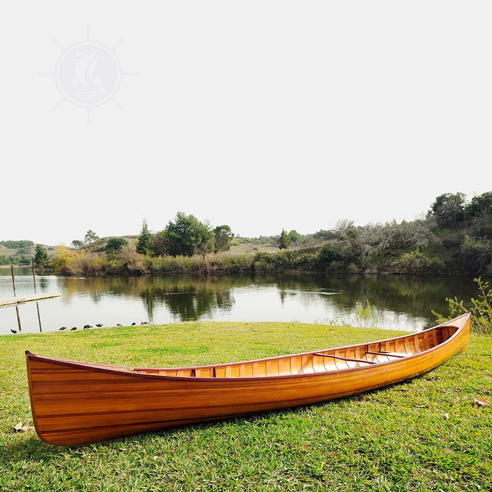 Wooden Canoe with Ribs 16