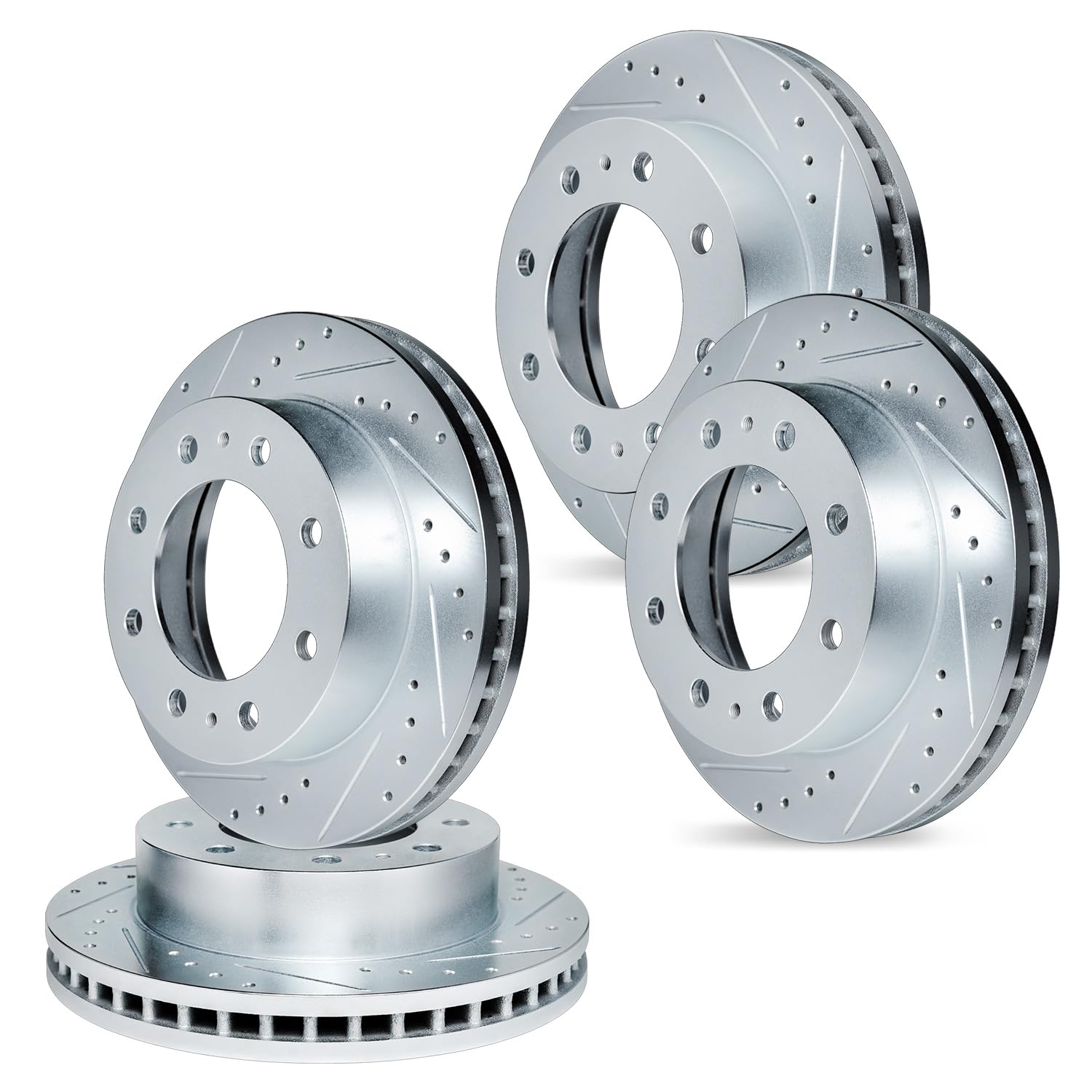 R1 Concepts Drilled and Slotted Silver Disc Brake Rotor Set WGPN2-40128