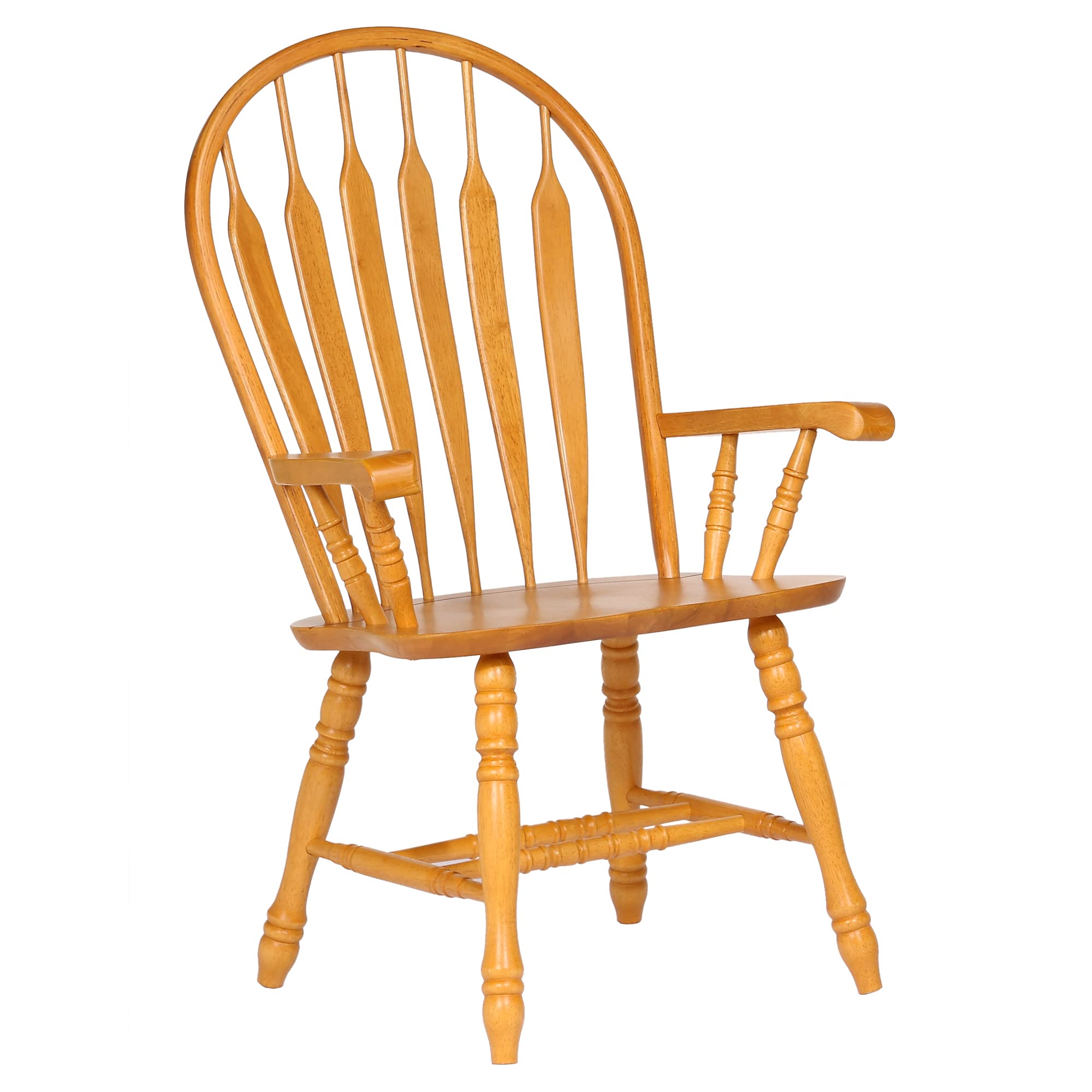 Sunset Trading Oak Selections Comfort Dining Chair with Arms | Light Oak Armchair