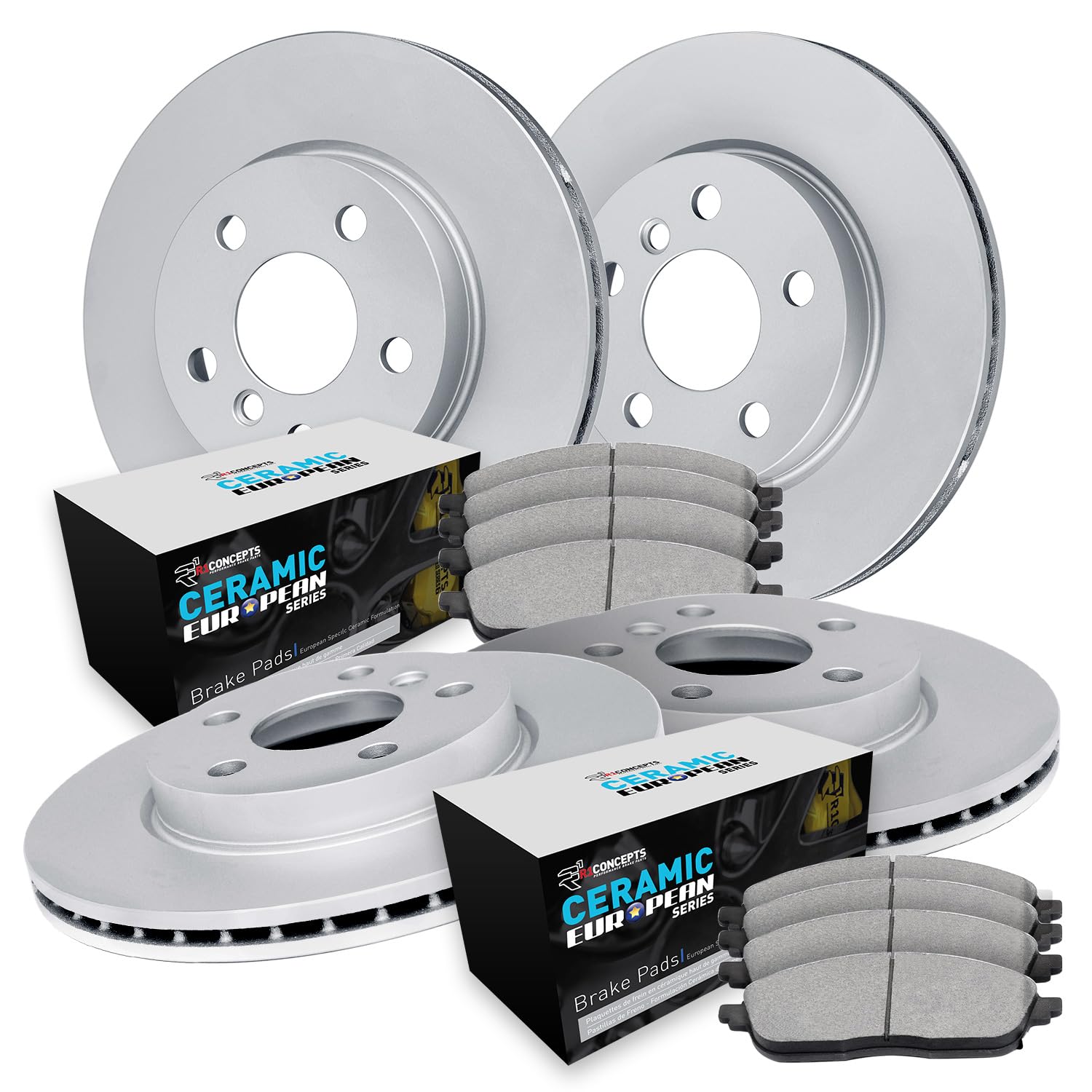 R1 Concepts GEOMET Disc Brake Rotor Set with Euro Ceramic Pads WJTN2-31014