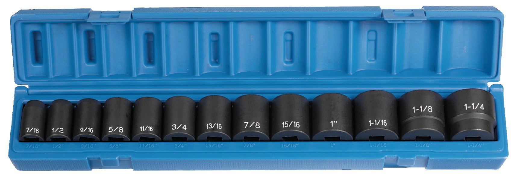 13 Piece 1/2 Drive Standard Length Fractional Impact Socket Set