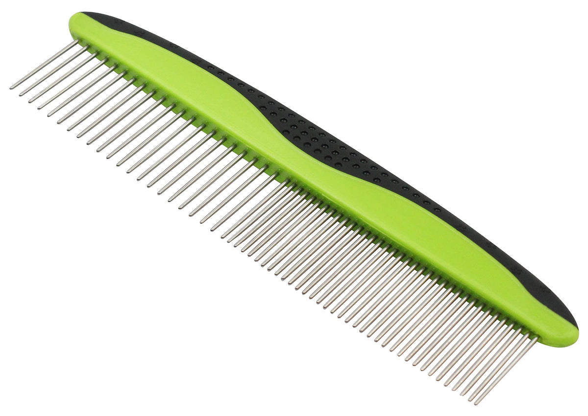 Pet Life A Grip Ease Wide And Narrow Tooth Grooming Pet Comb