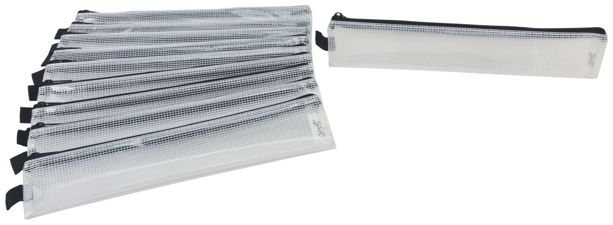 Sax Mesh Tool Case, 3 x 14 Inches, Clear with Black Trim, Pack of 10