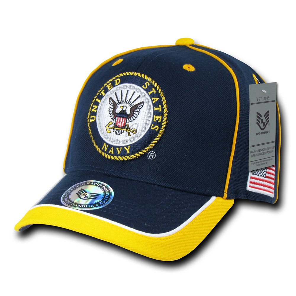 Piped Military Caps, Navy, Navy