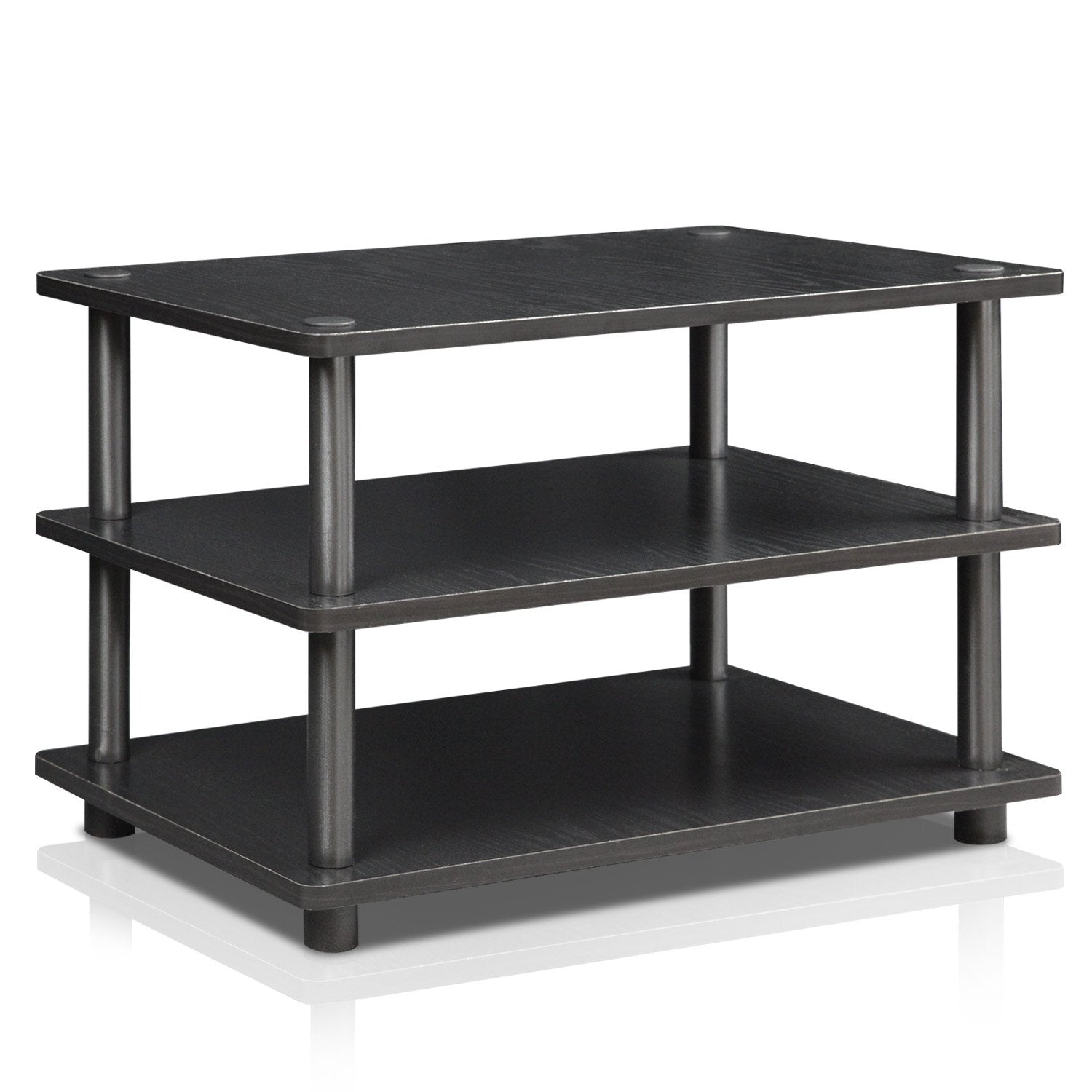 Furinno 15094BW/BK Turn-N-Tube Easy Assembly 4-Tier Corner TV Stand, Blackwood
