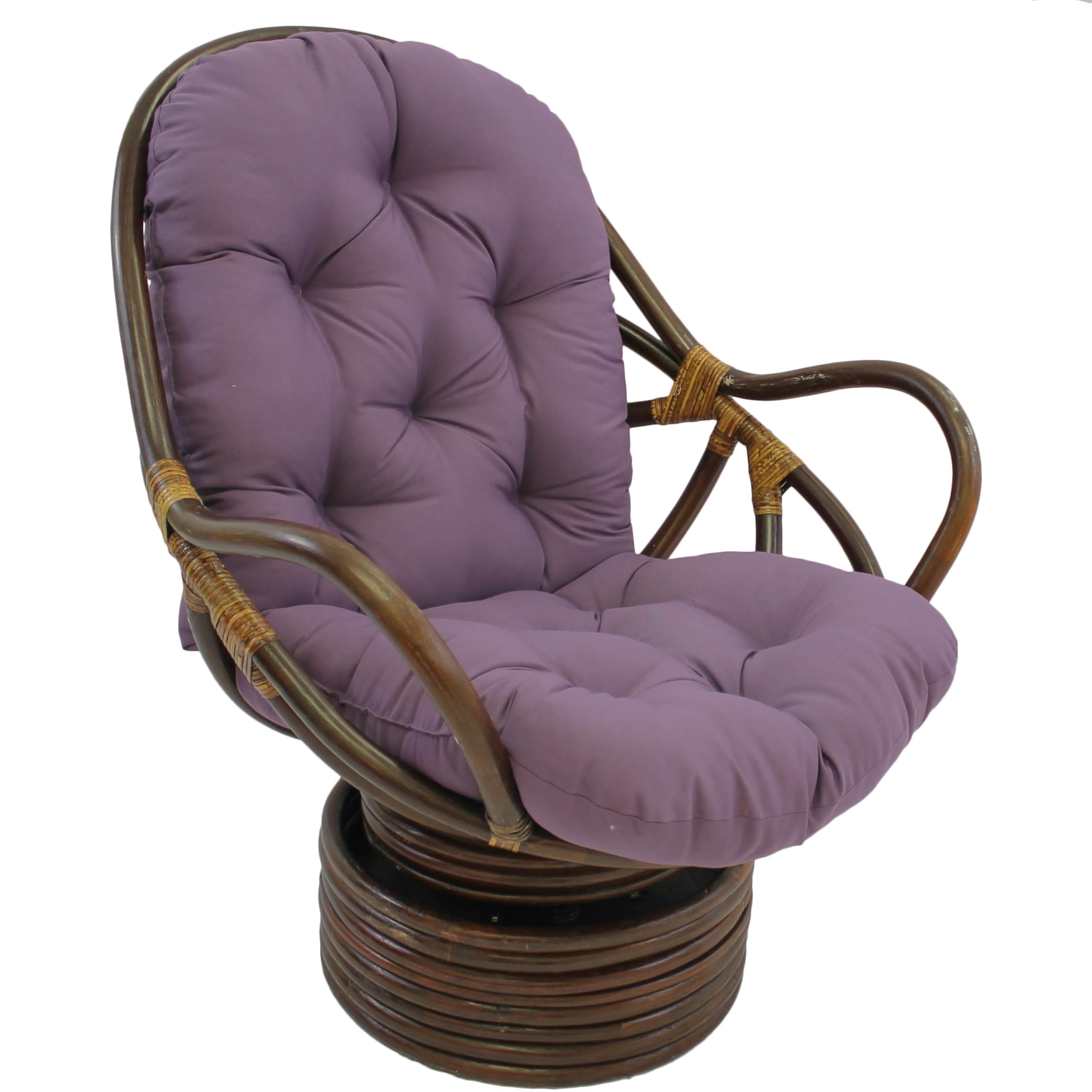 48-inch by 24-inch Solid Twill Swivel Rocker Cushion - Grape