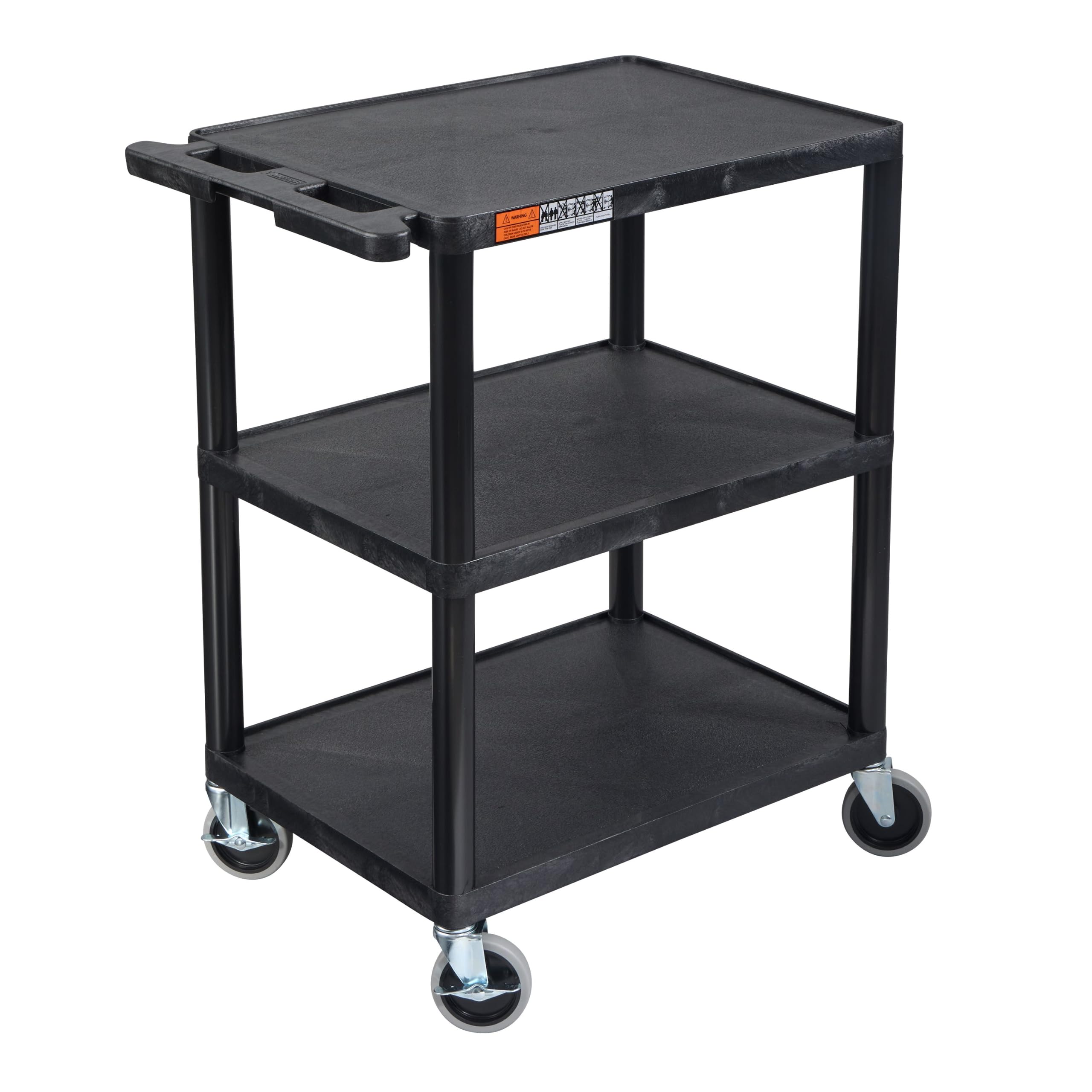Luxor 3 Shelf Utility Cart Black