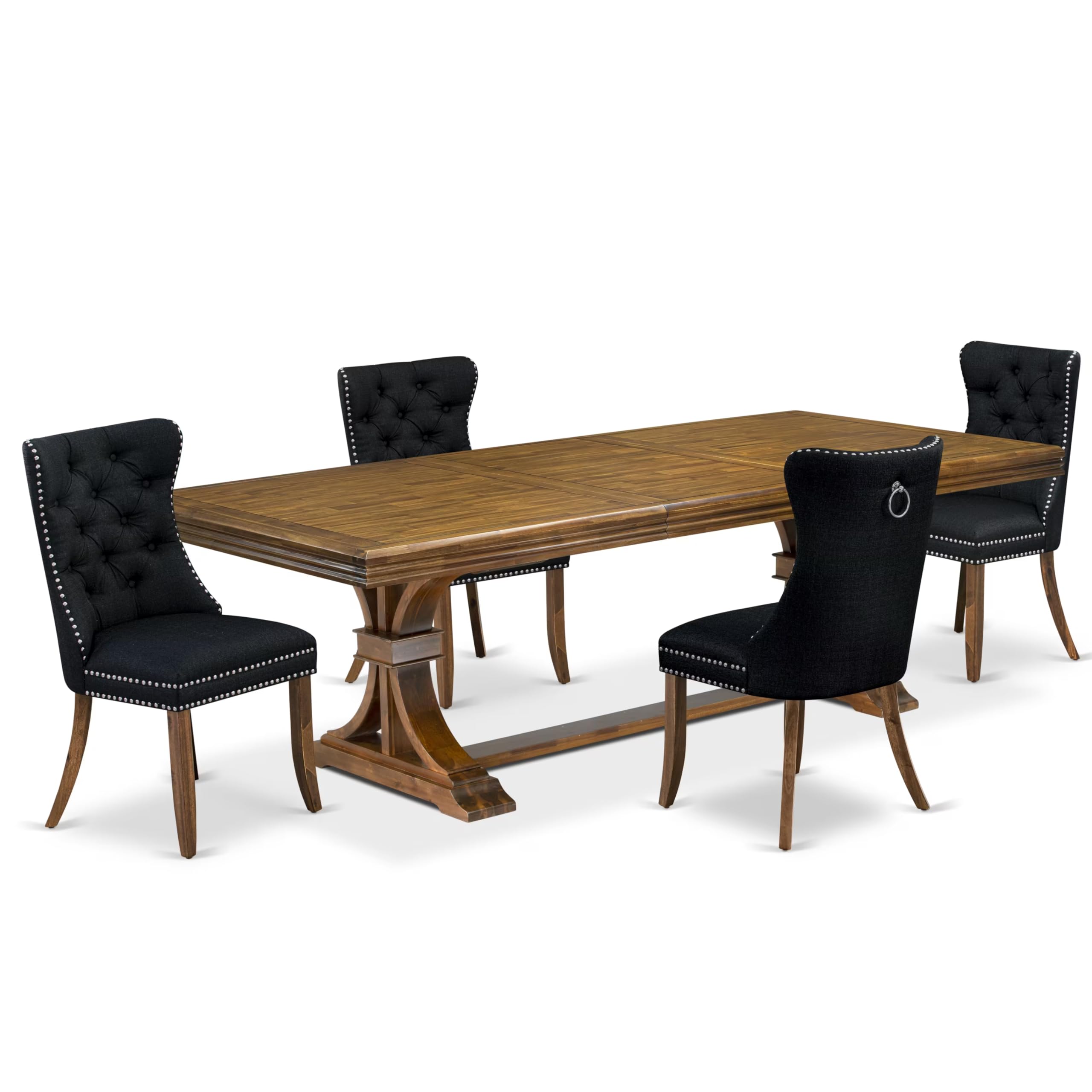 5 Pieces Modern Dining Set a Rectangle Kitchen Table and 4 Dining Chairs