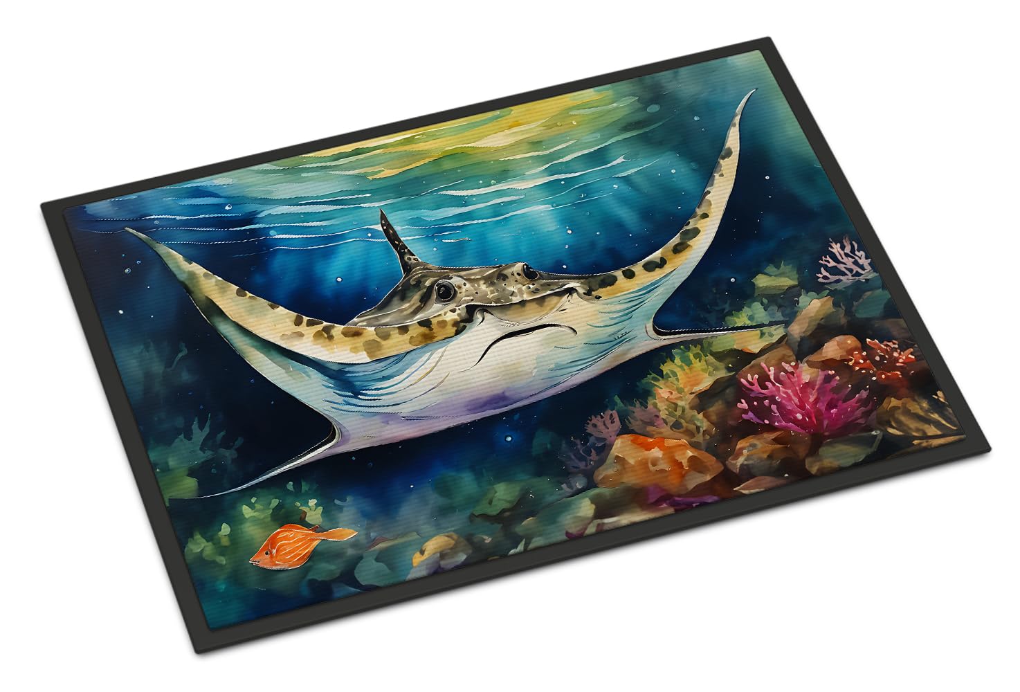 Carolines Treasures DAC2831MAT Sting Ray Doormat Front Door Mat Indoor Outdoor Rugs for Entryway, Non Slip Washable Low Pile, 18H X 27W