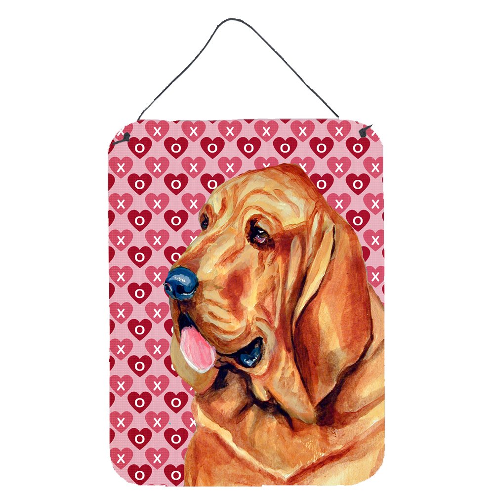 Bloodhound Hearts Love and Valentines Day Portrait Wall or Door Hanging Prints