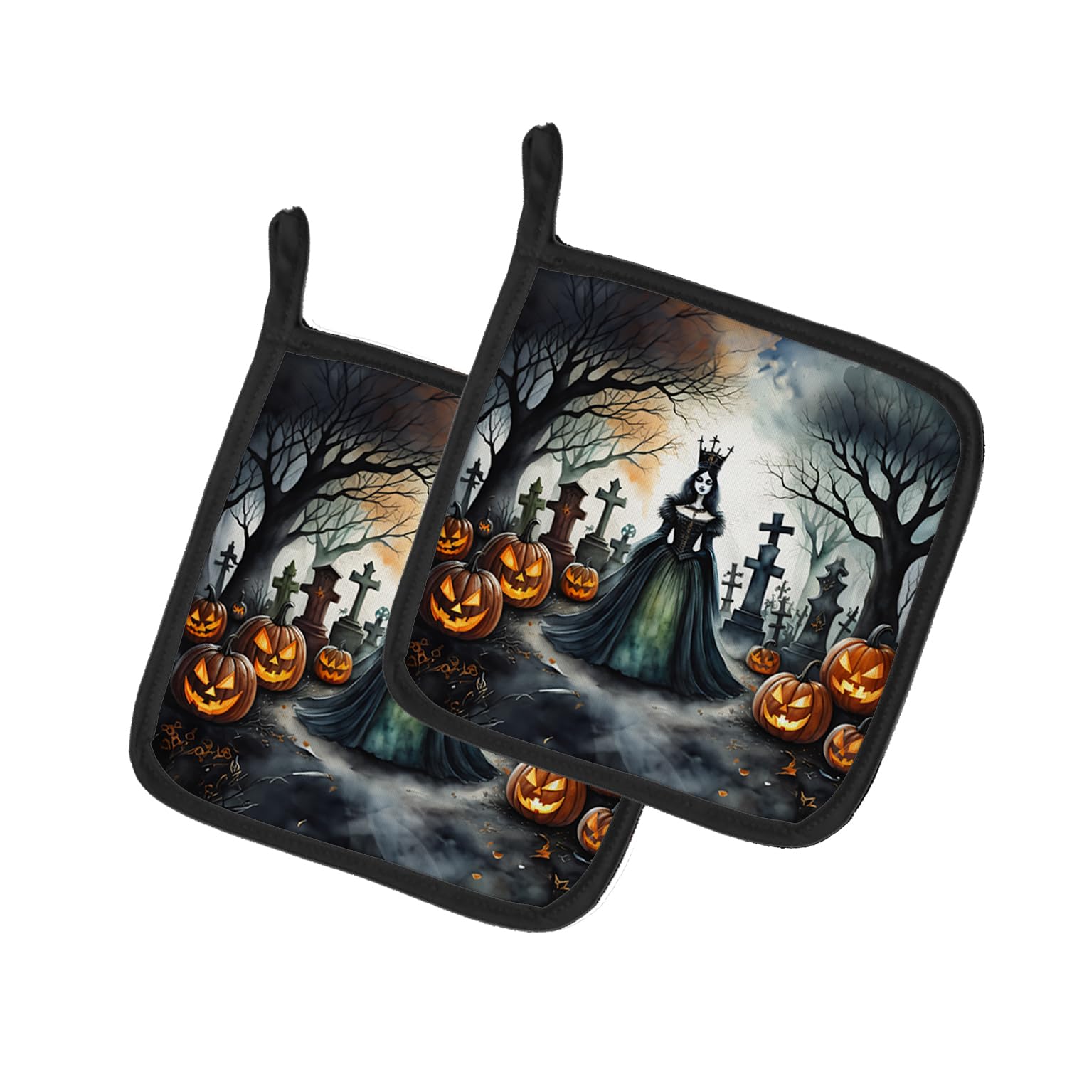 Evil Queen Spooky Halloween Pair of Pot Holders