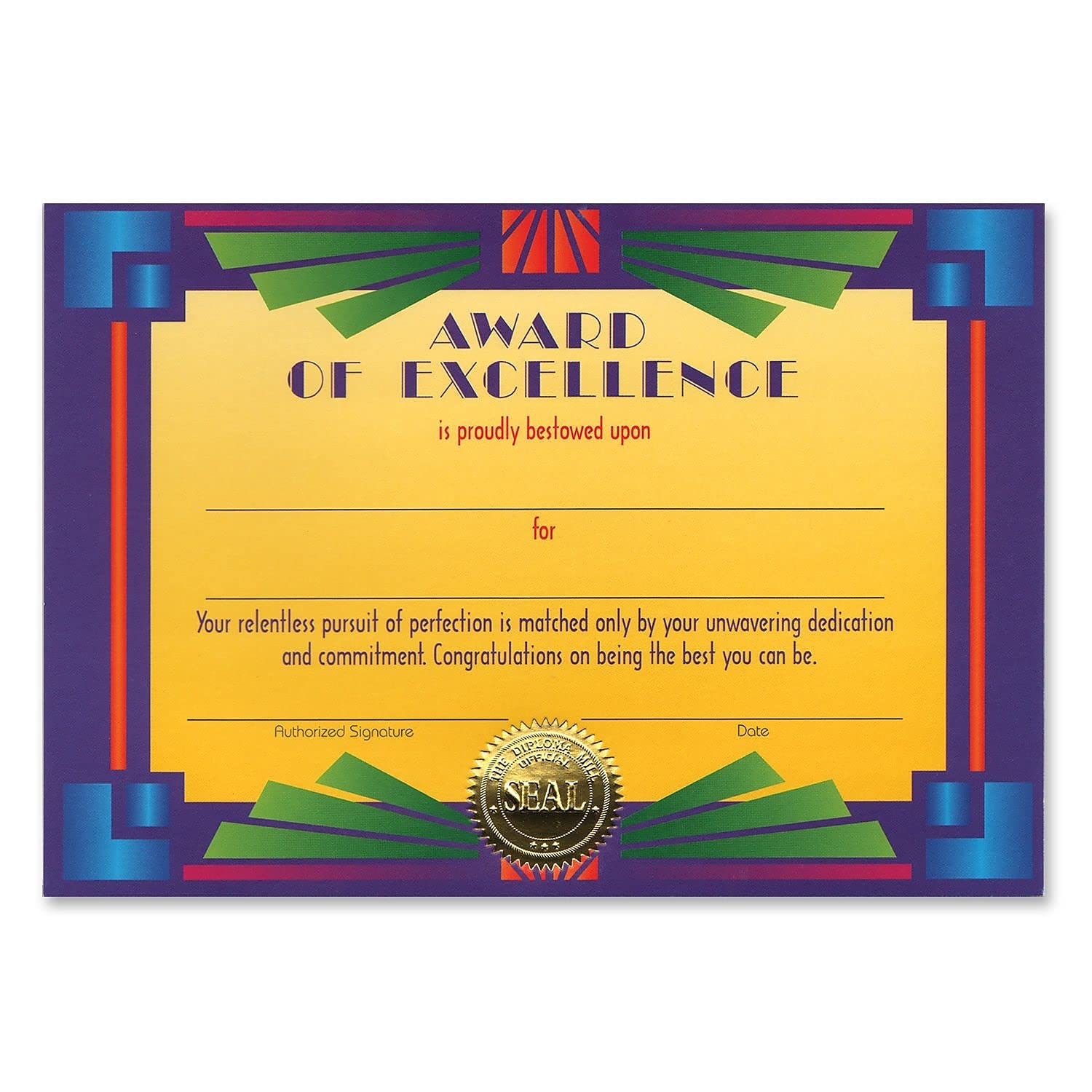 Award Of Excellence Certificate