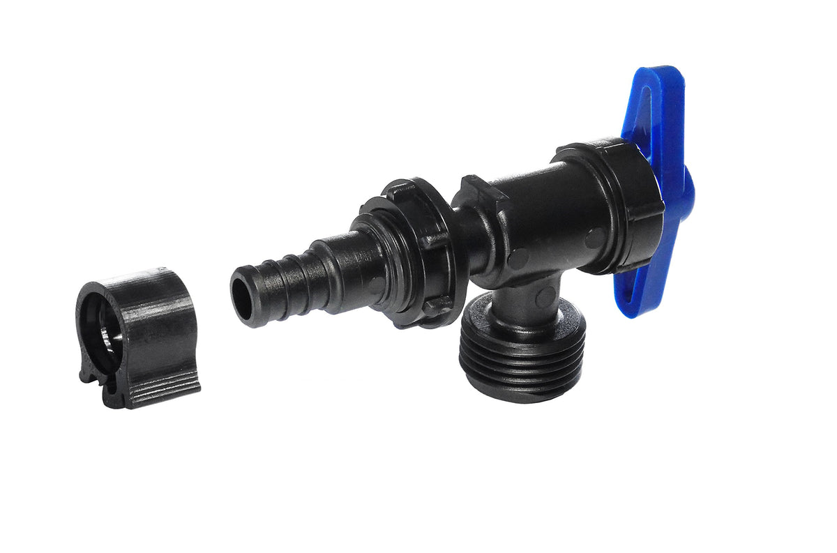 Pexlock 30887 Wash Valve, 1/2 X 3/4 Mgh, Blue/Black