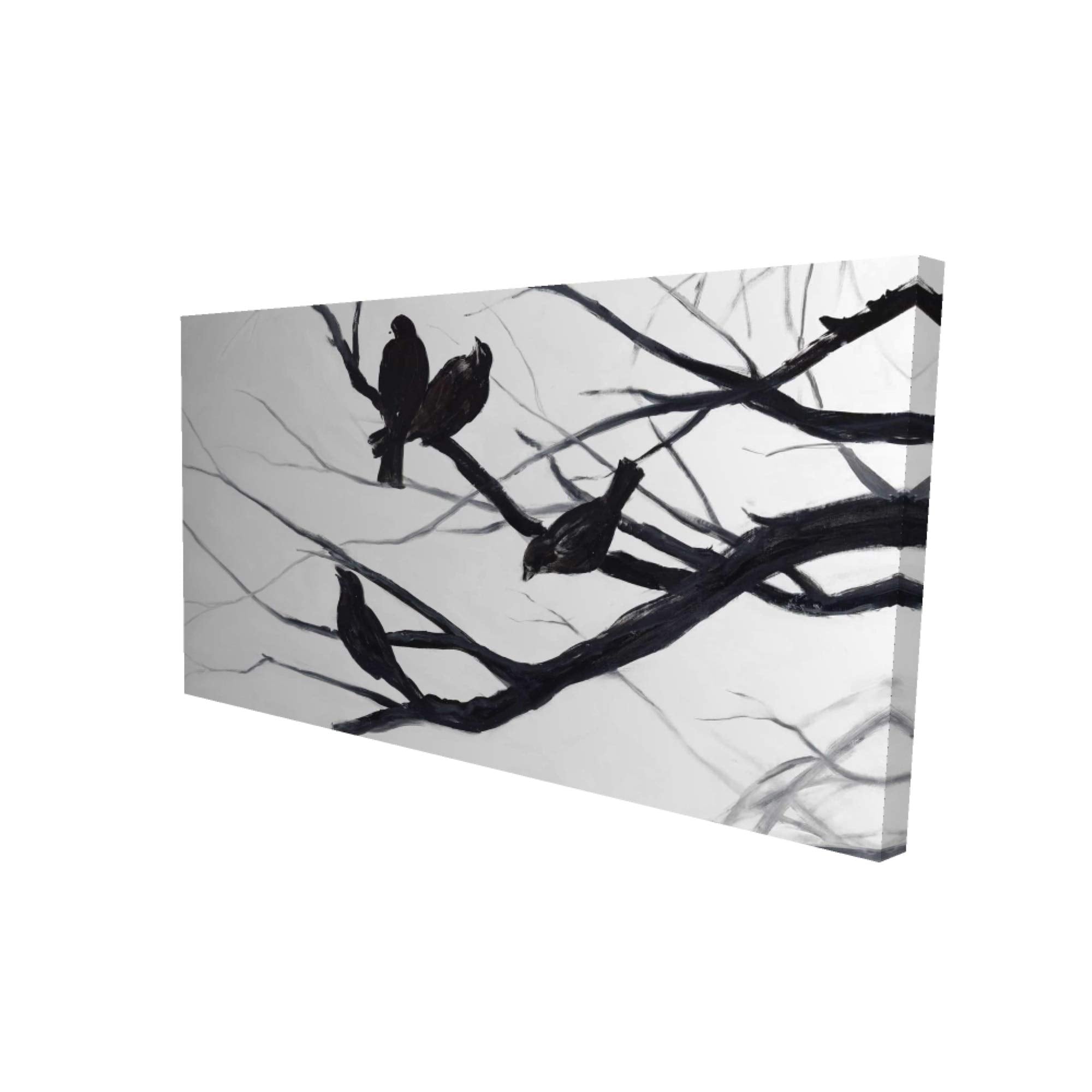 Birds And Branches Silhouette - Print on canvas by Begin Edition