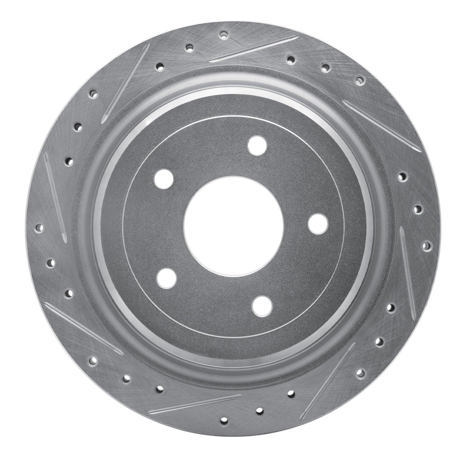 R1 Concepts Brake Rotor Drilled and Slotted Silver EDZ-46009L