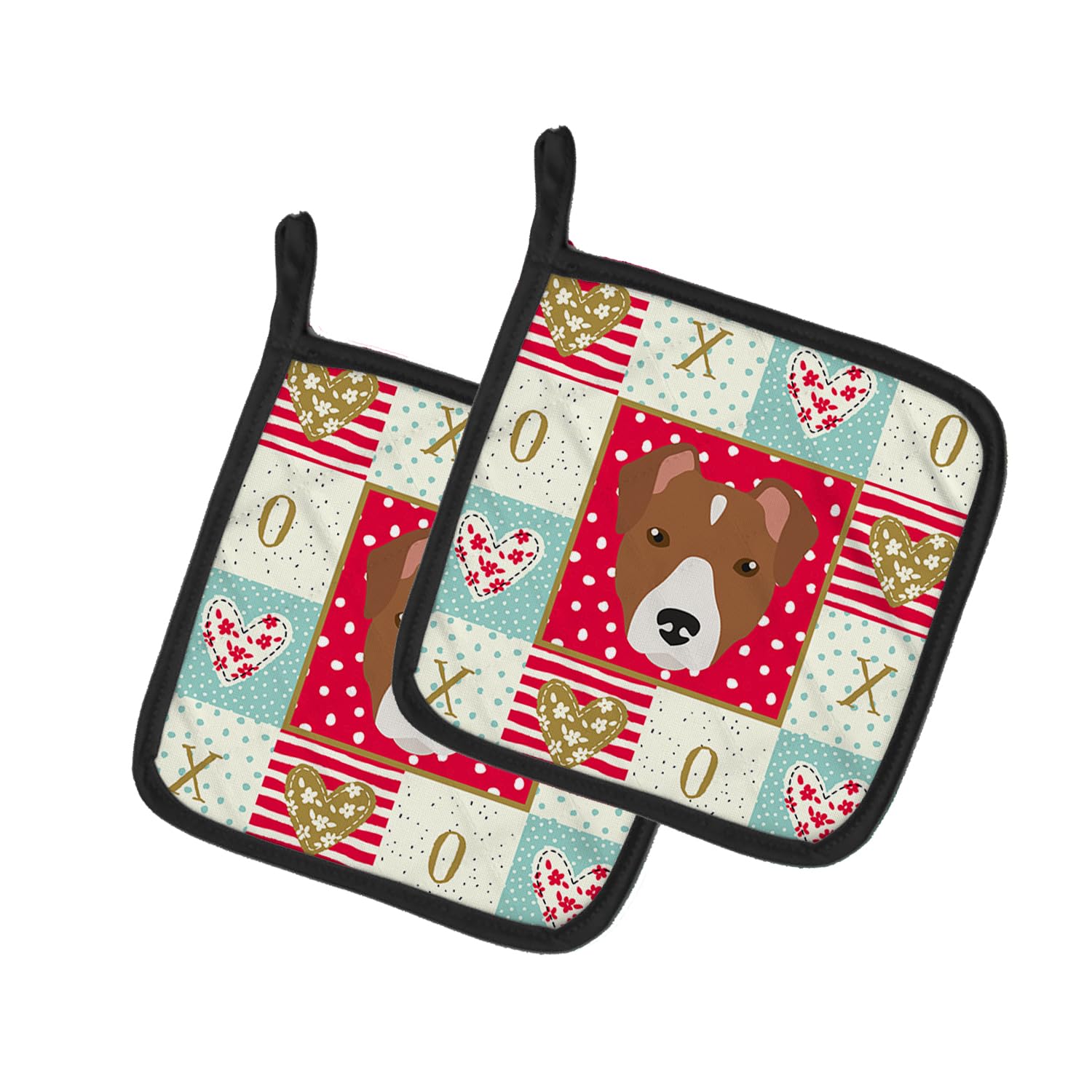 Rat Terrier Love Pair of Pot Holders