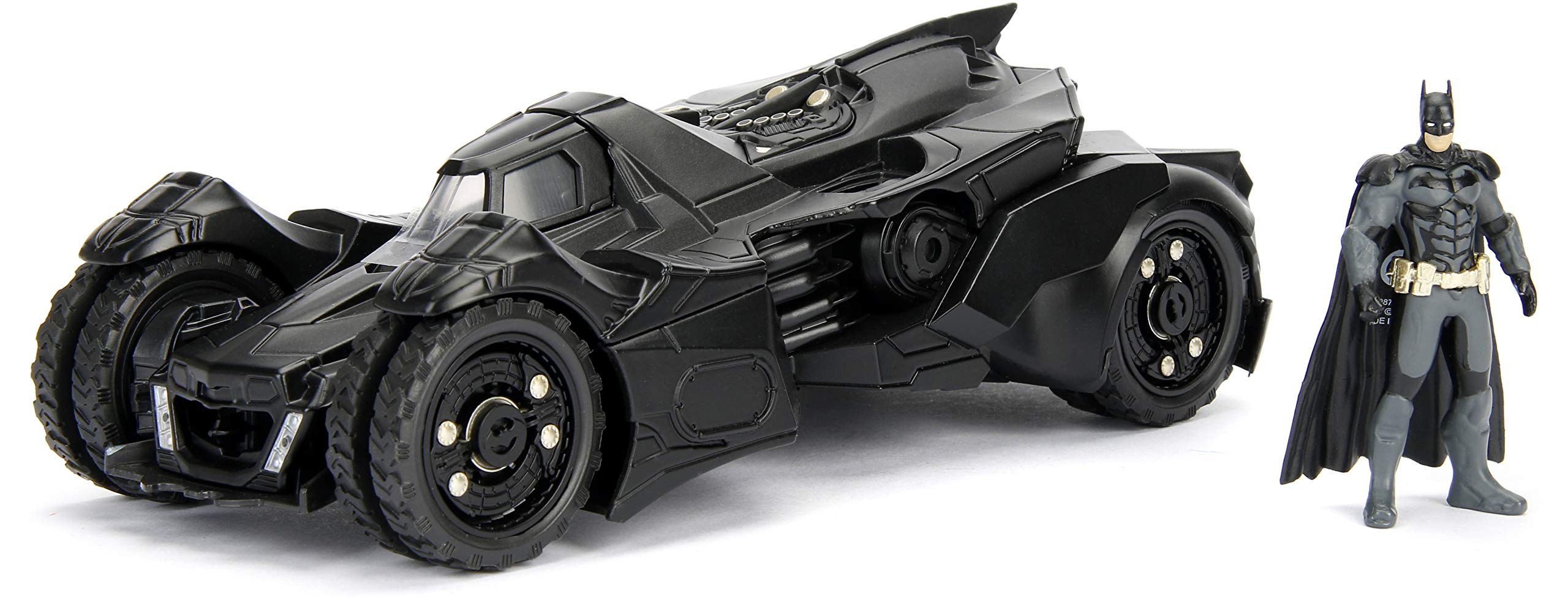 Jada Toys Dc Comics Batman 2015 Arkham Knight Batmobile & Batman Metals Die-Cast Collectible Toy Vehicle With Figure, Black, 1:2