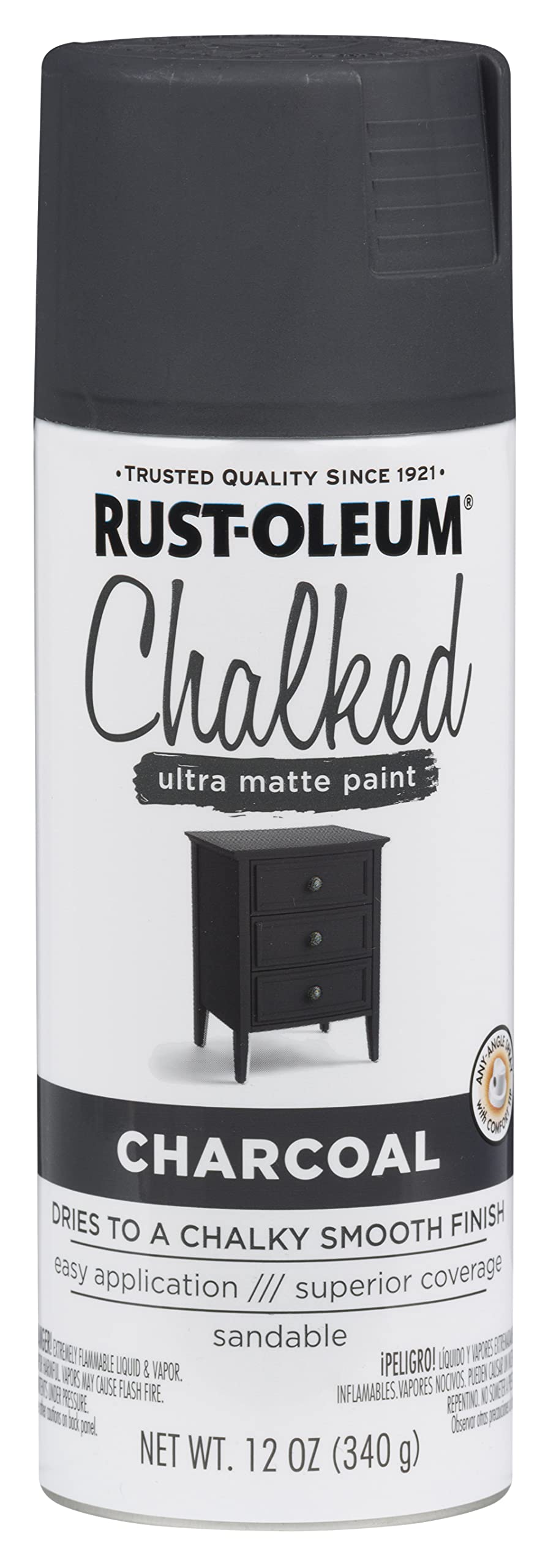 Rust-Oleum 302590 Chalked Ultra Matte Spray Paint, 12 Ounce (Pack Of 1), Charcoal