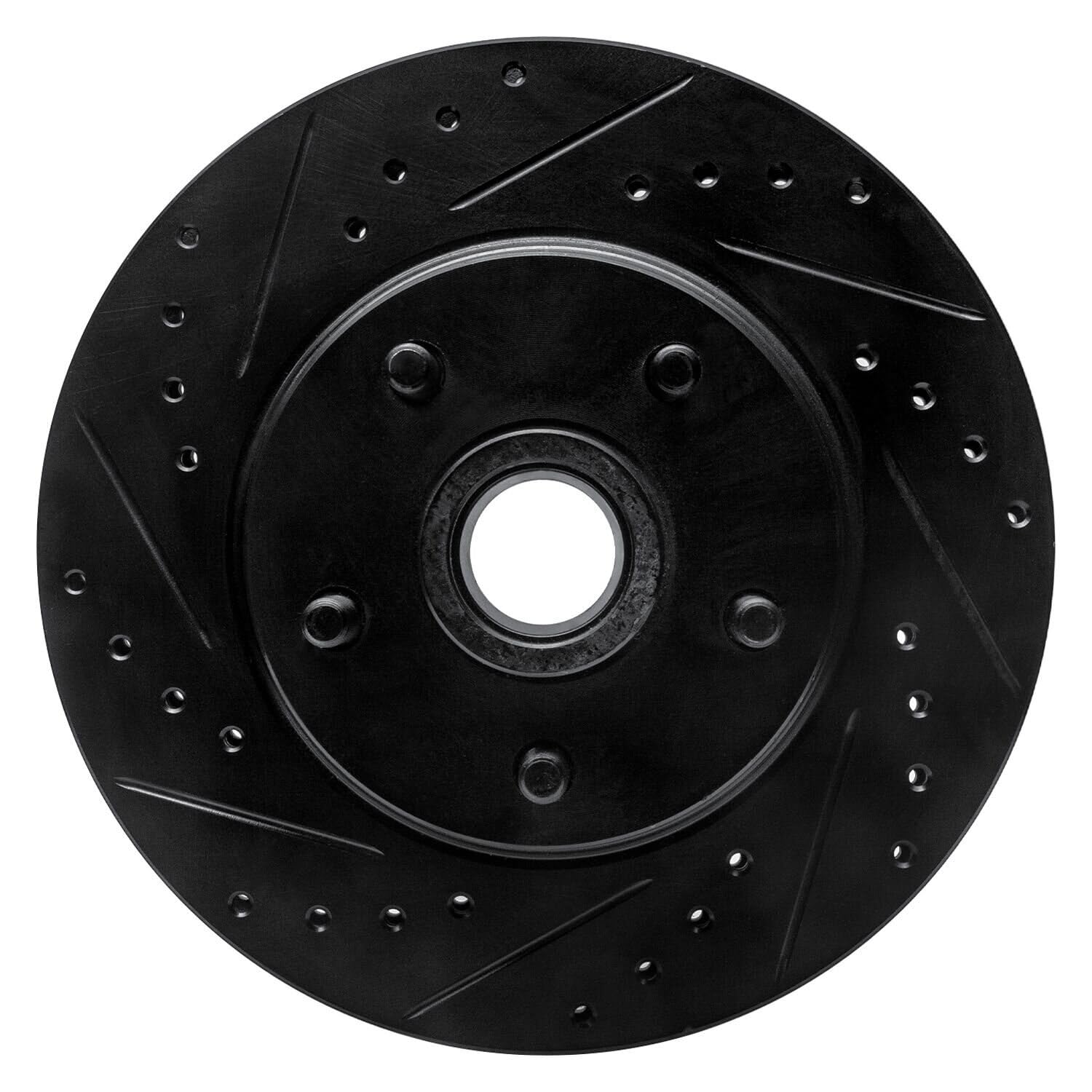 R1 Concepts Brake Rotor Drilled and Slotted Black ECB-54008L