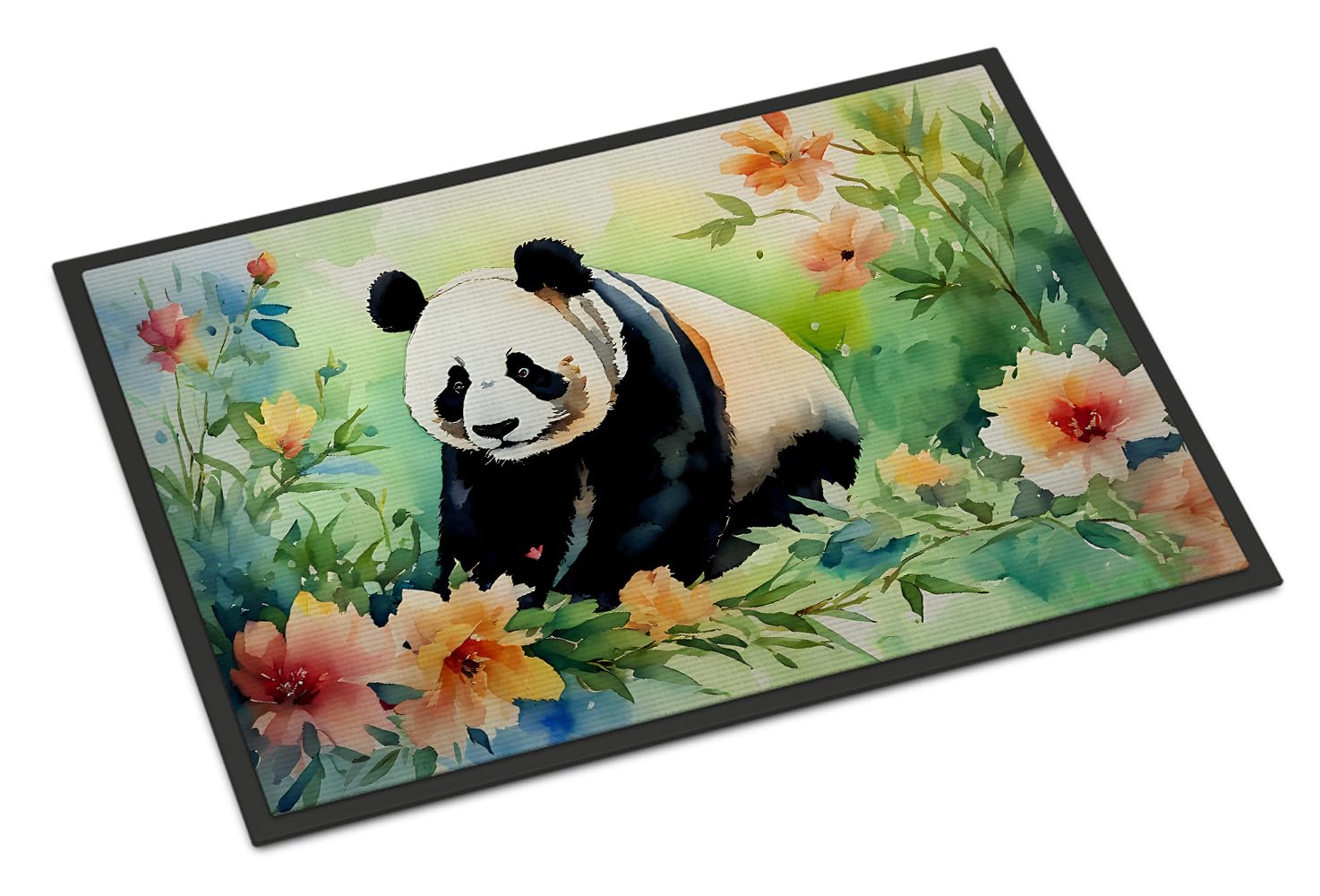 Carolines Treasures DAC2973JMAT Panda Doormat Front Door Mat Indoor Outdoor Rugs for Entryway, Non Slip Washable Low Pile, 24H X 36W