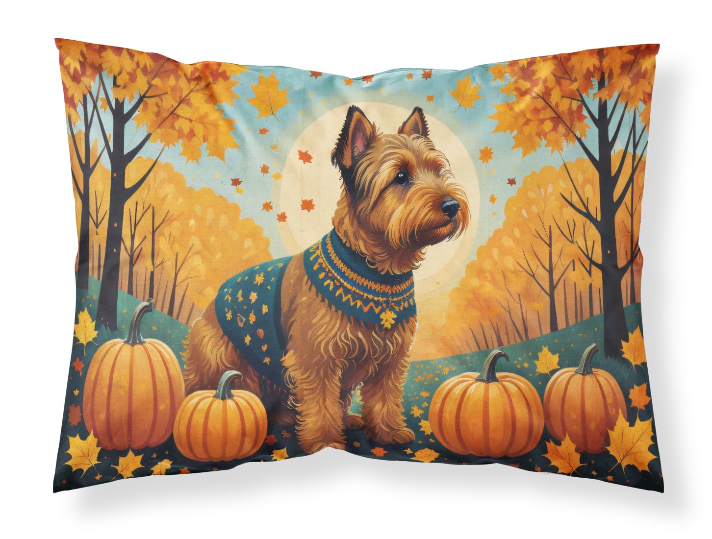 Carolines Treasures DAC1079PILLOWCASE Welsh Terrier Fall Fabric Standard Pillowcase Lightweight Super Soft Easy Care Decorative Artwork Pillowcase, Standard
