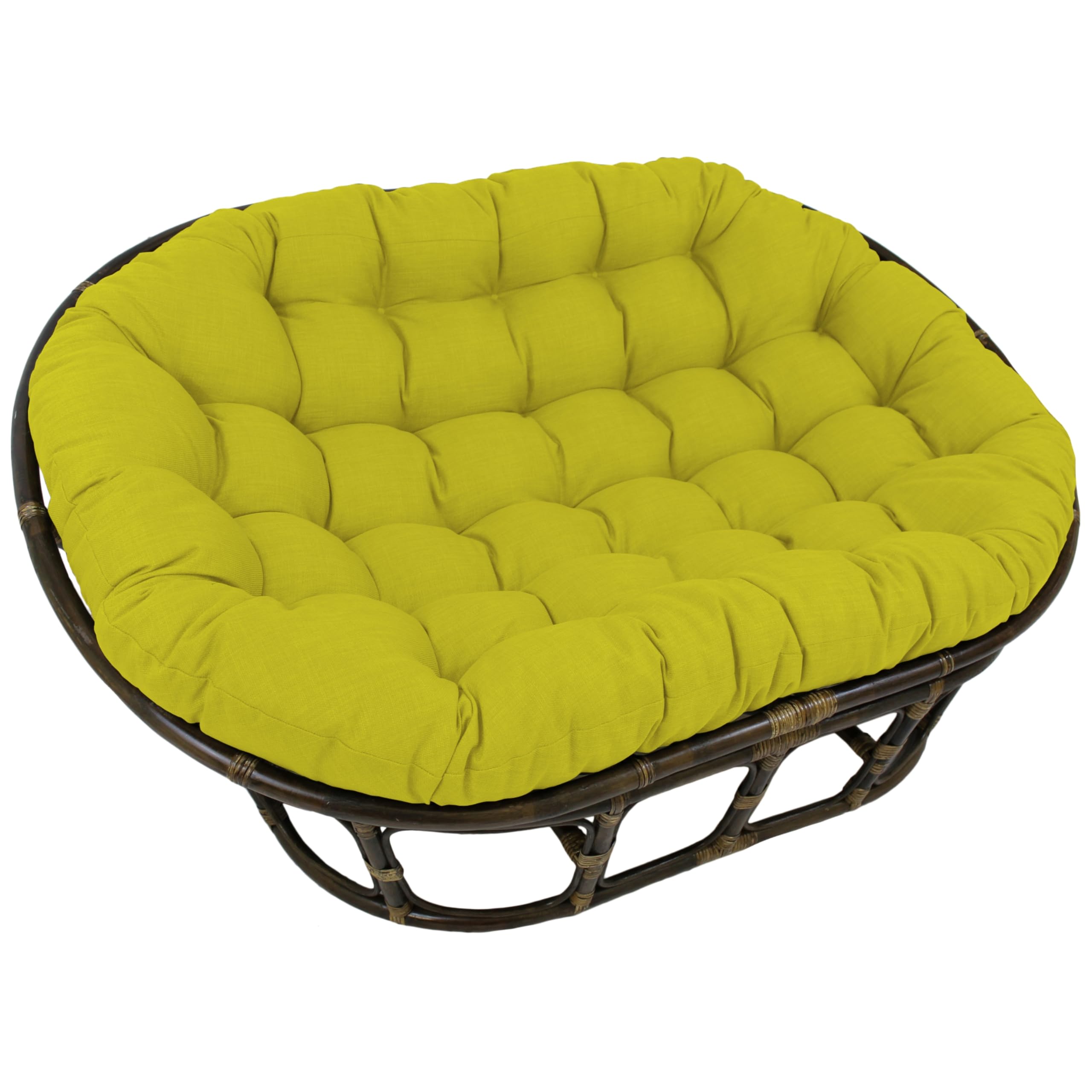 65-inch by 48-inch Solid Outdoor Spun Polyester Double Papasan Cushion  93304-REO-SOL-01