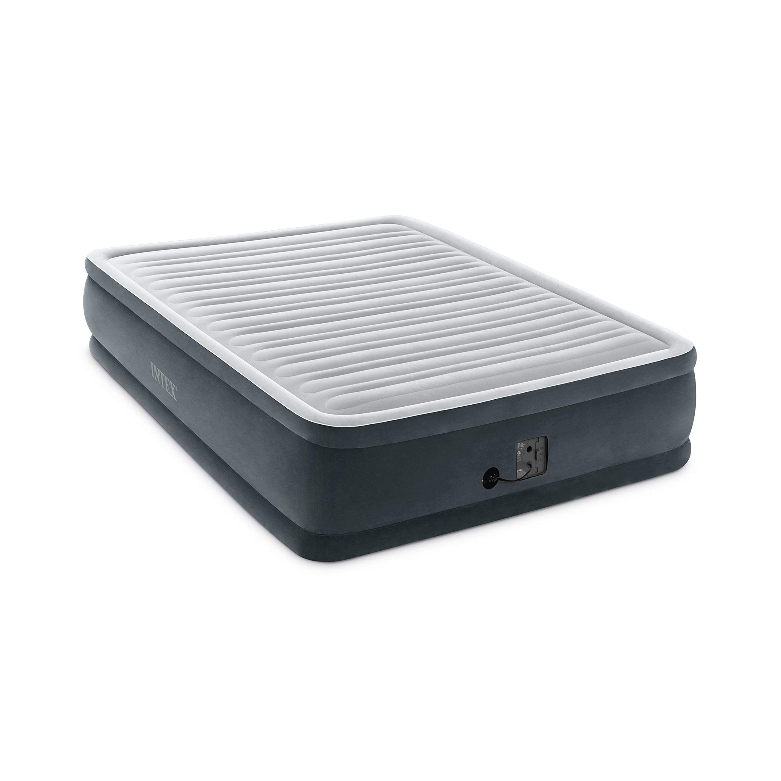 Intex Dura-Beam 18-Inch Fiber-Tech Elevated Premium Plush Comfort Inflatable Raised Airbed Mattress