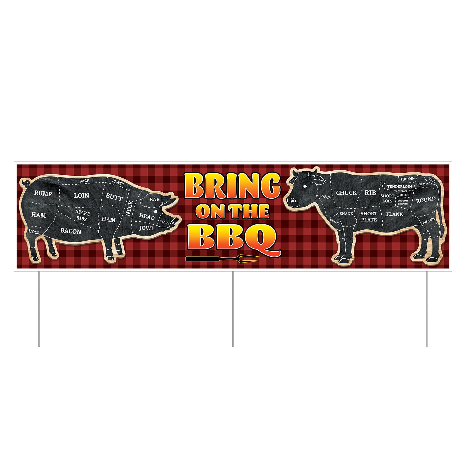 Plastic Jumbo Bring On The BBQ Yard Sign