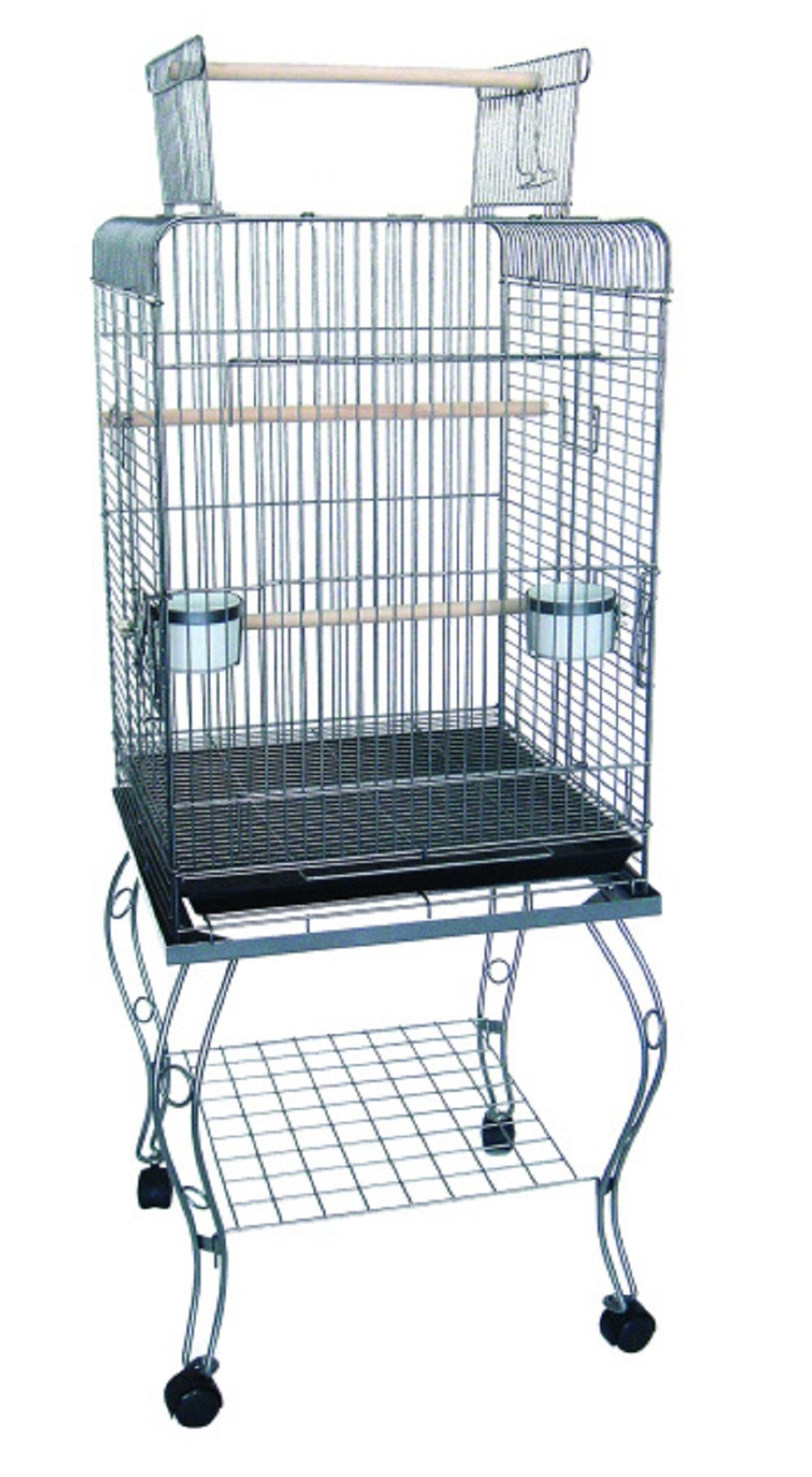 20″ Open Top Parrot Cage With Stand - Antique Copper