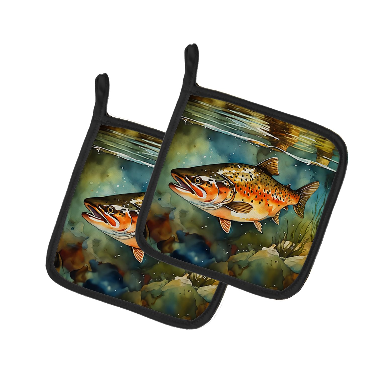 Brown Trout Pair of Pot Holders