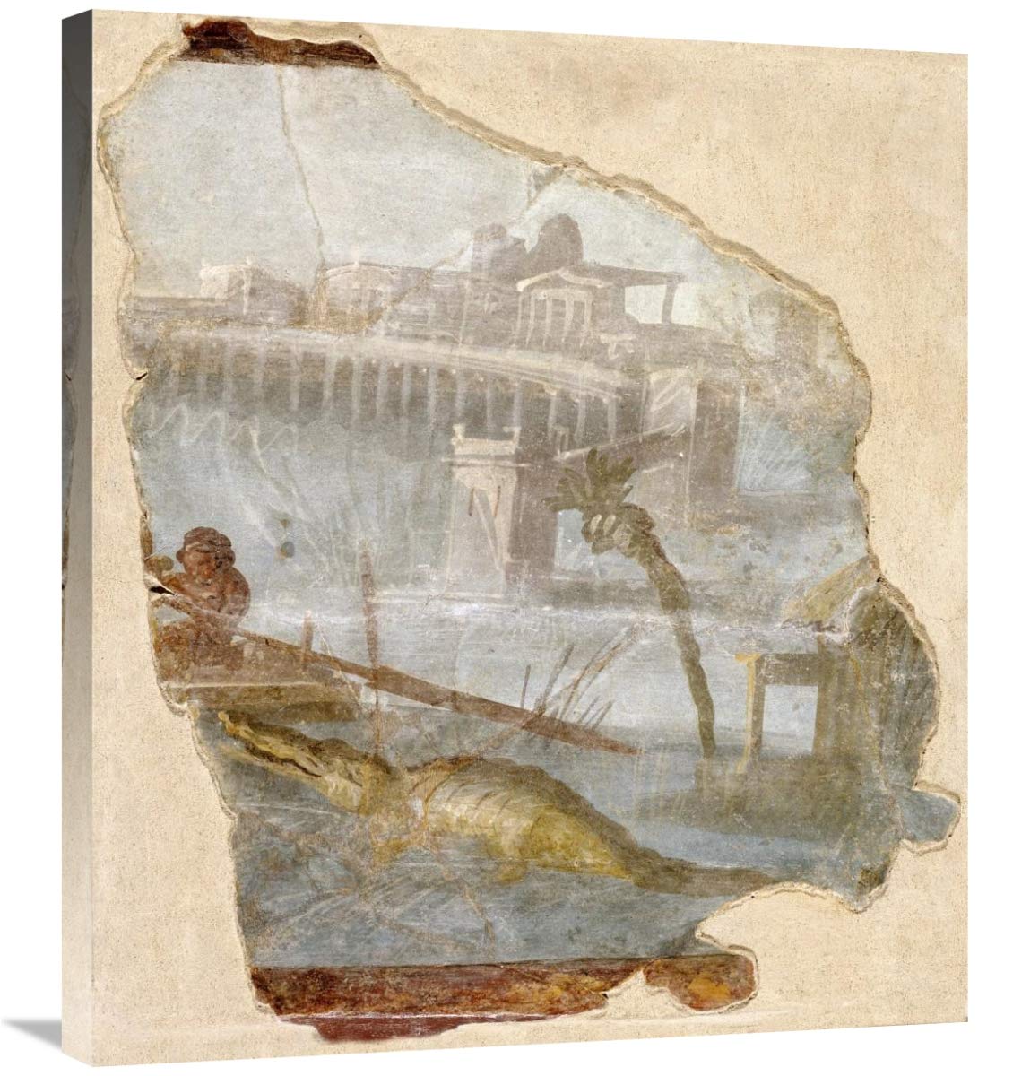 Fresco Fragment with Nilotic Landscape-Canvas Art-26.1x30”
