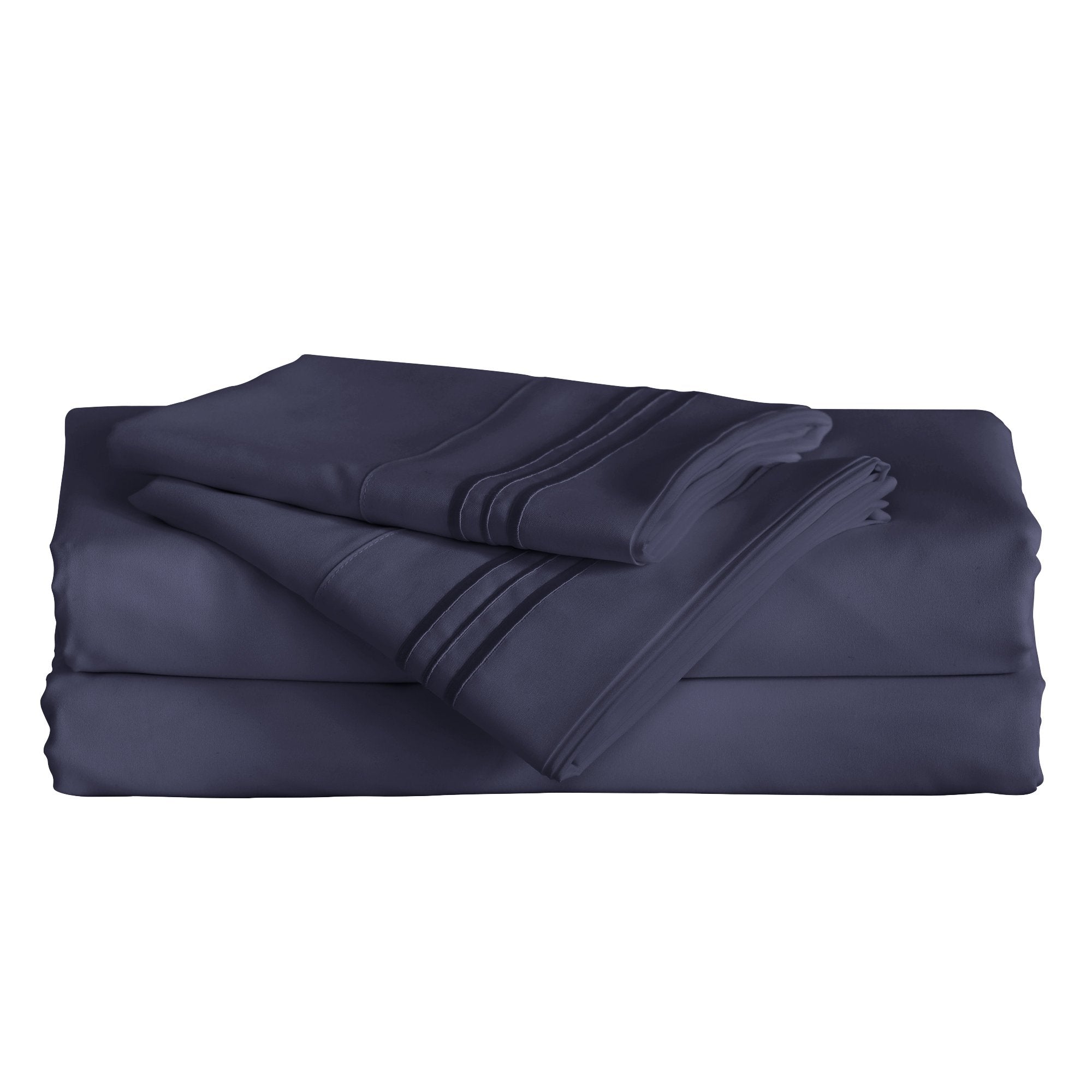 Furinno Angeland Vienne 3-Piece Microfiber Bed Sheet Set, Twin, Navy Blue