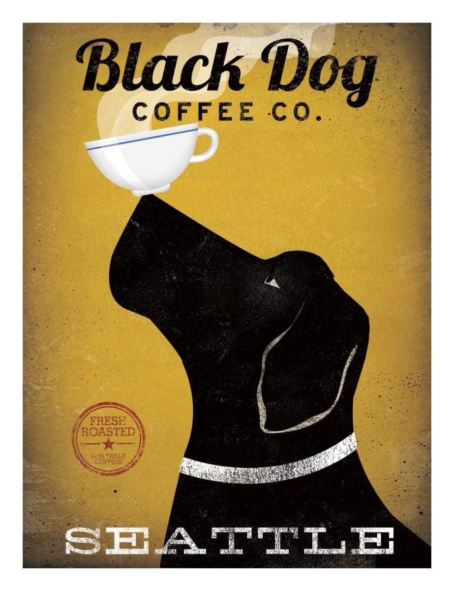 Black Dog Coffee Co Seattle -Paper Art-20x26”