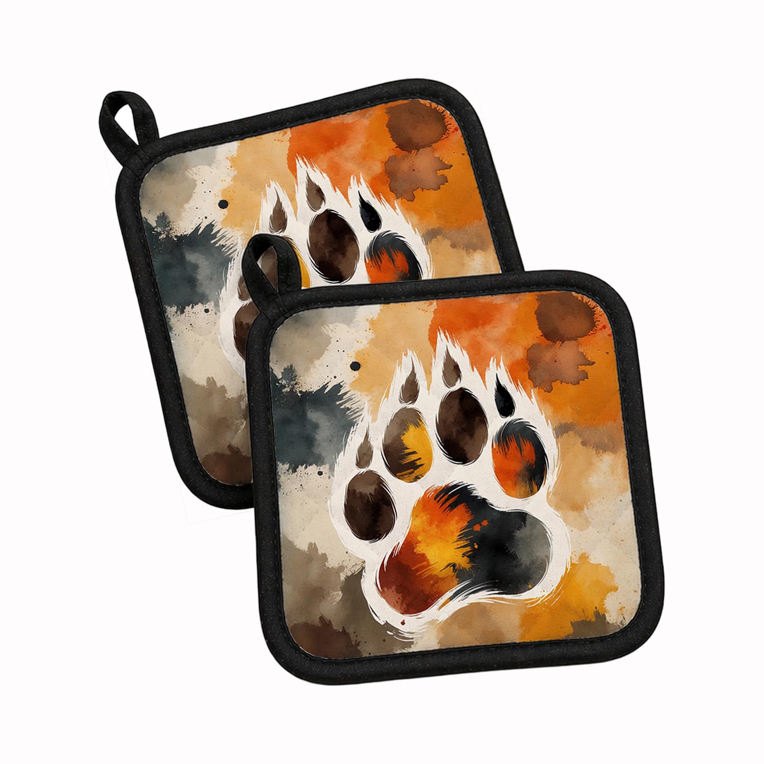 Carolines Treasures Bear Pride Pot Holder Set of 2 Heat Resistant Quilted Hot Pads 7.5 x 7.5 Inch, Insulated Kitchen Trivets for Cooking & Baking