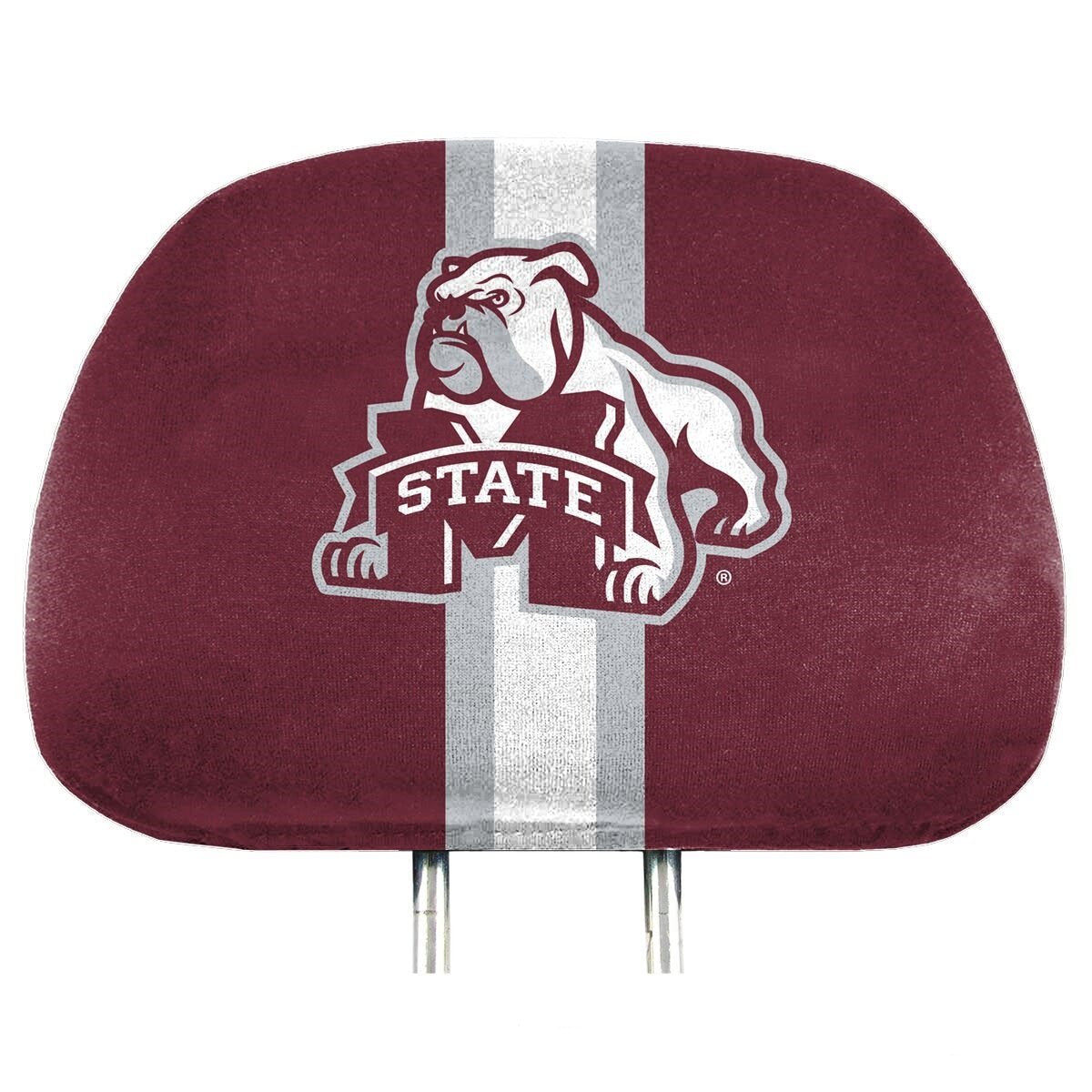 Fanmats 62058 Mississippi State Bulldogs Printed Head Rest Cover Set - 2 Pieces