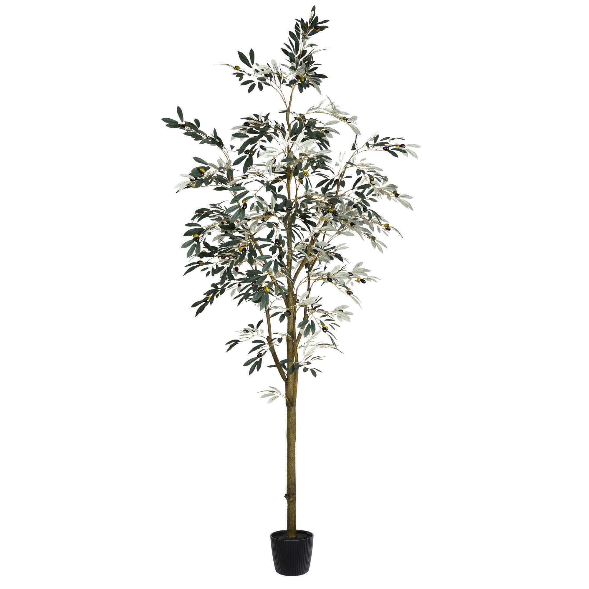 Casafoyer 8-Foot Artificial Olive Tree - Lifelike Indoor Potted Plant ( Pack of 2 )