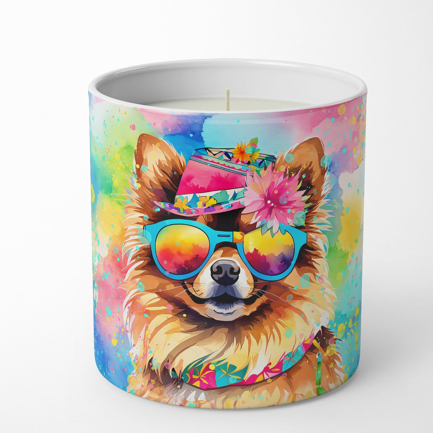 Pomeranian Hippie Dawg Decorative Soy Candle