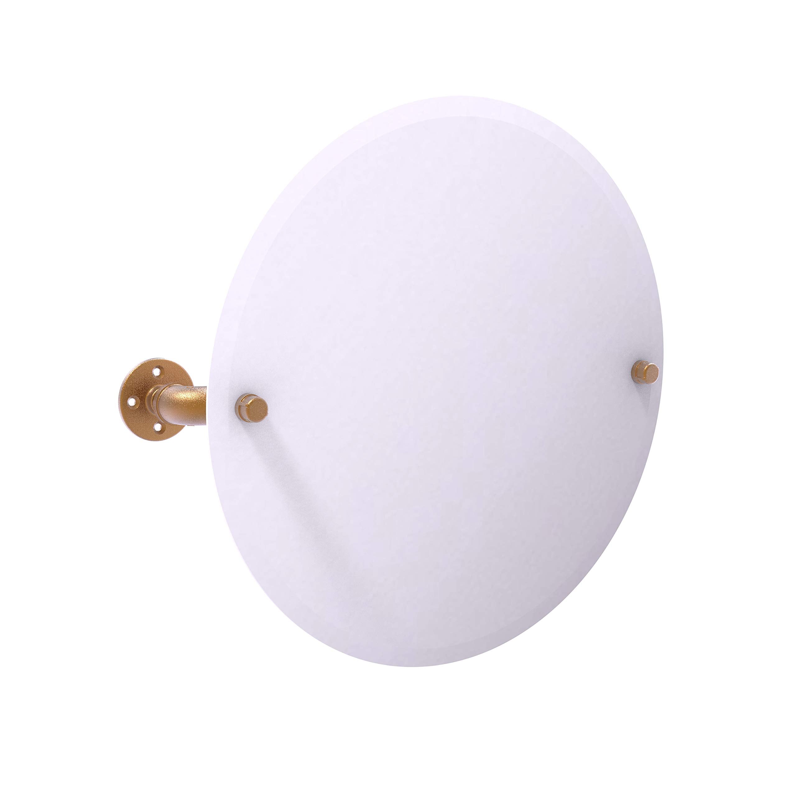 Pipeline Collection Frameless Round Wall Mounted Tilt Mirror - Brushed Bronze