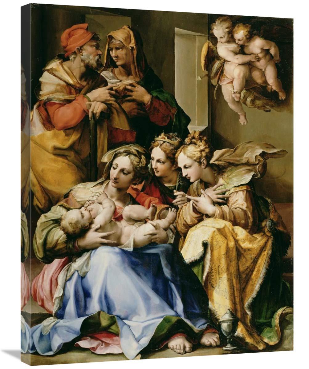 Holy Family with Saints Anne, Catherine of Alexandria, and Mary Magdalene-Canvas Art-24x32”