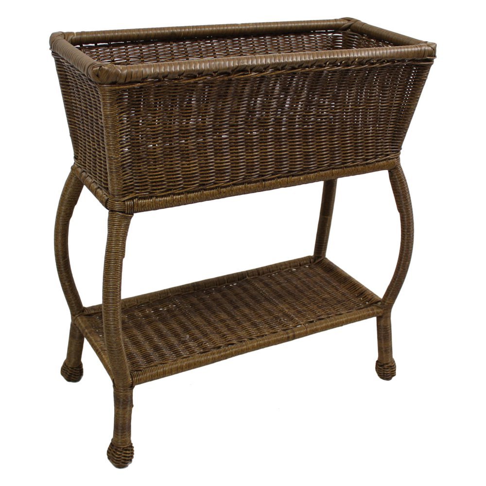 Maui Resin Wicker/ Steel Outdoor Side Table - Mocha