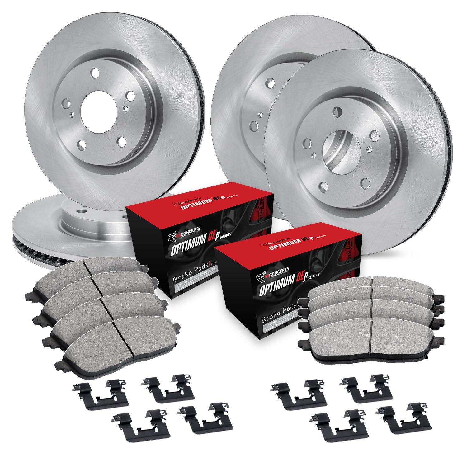 R1 Concepts Disc Brake Rotor Set with Optimum Oe Pads and Hardware WFUH2-59033